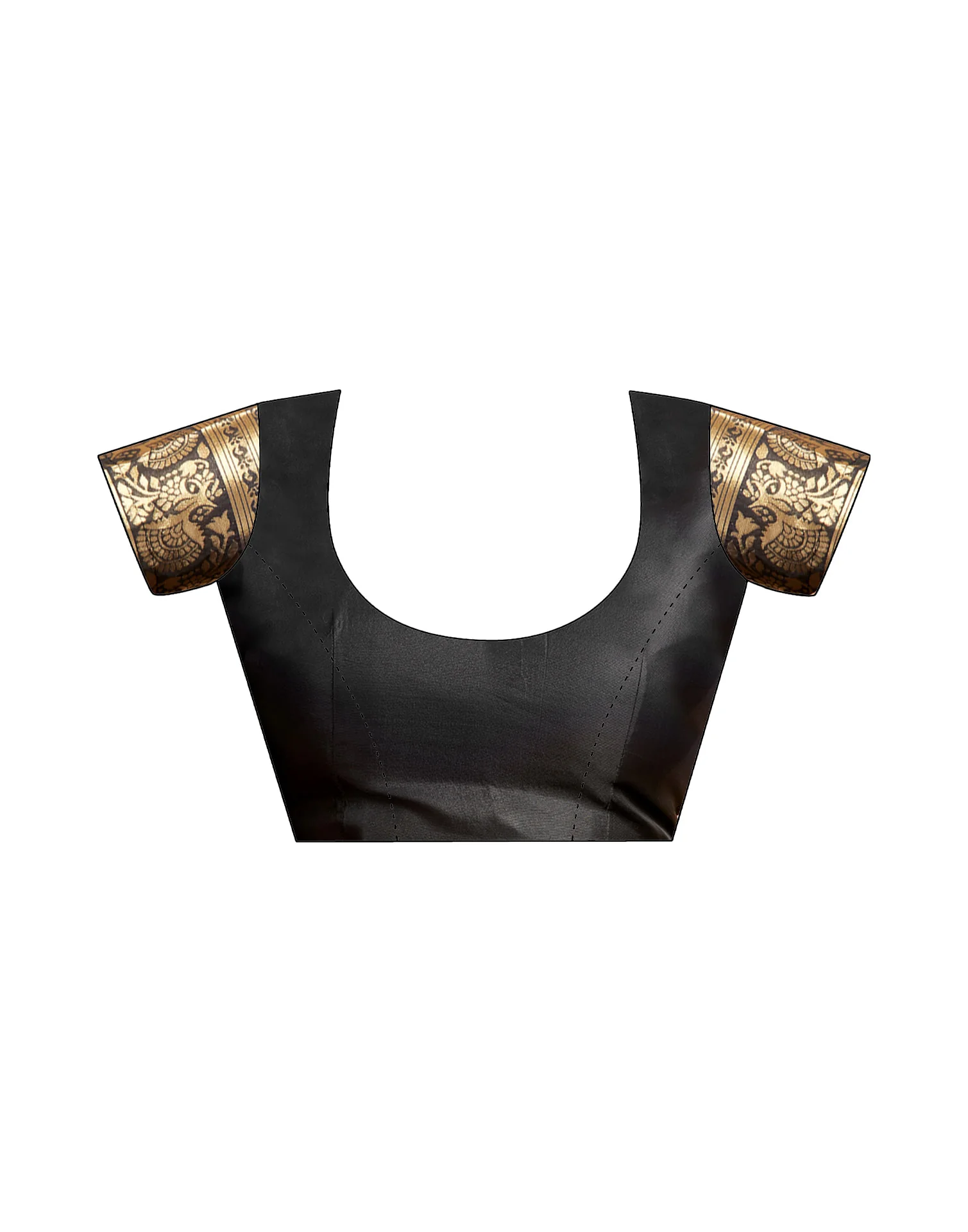 Black Silk Woven Banarasi Saree - Image 8