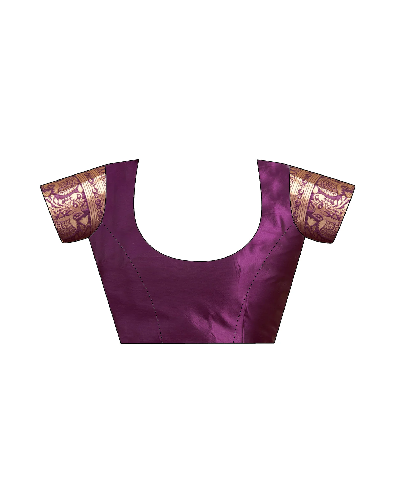 Wine Silk Woven Banarasi Saree - Image 10