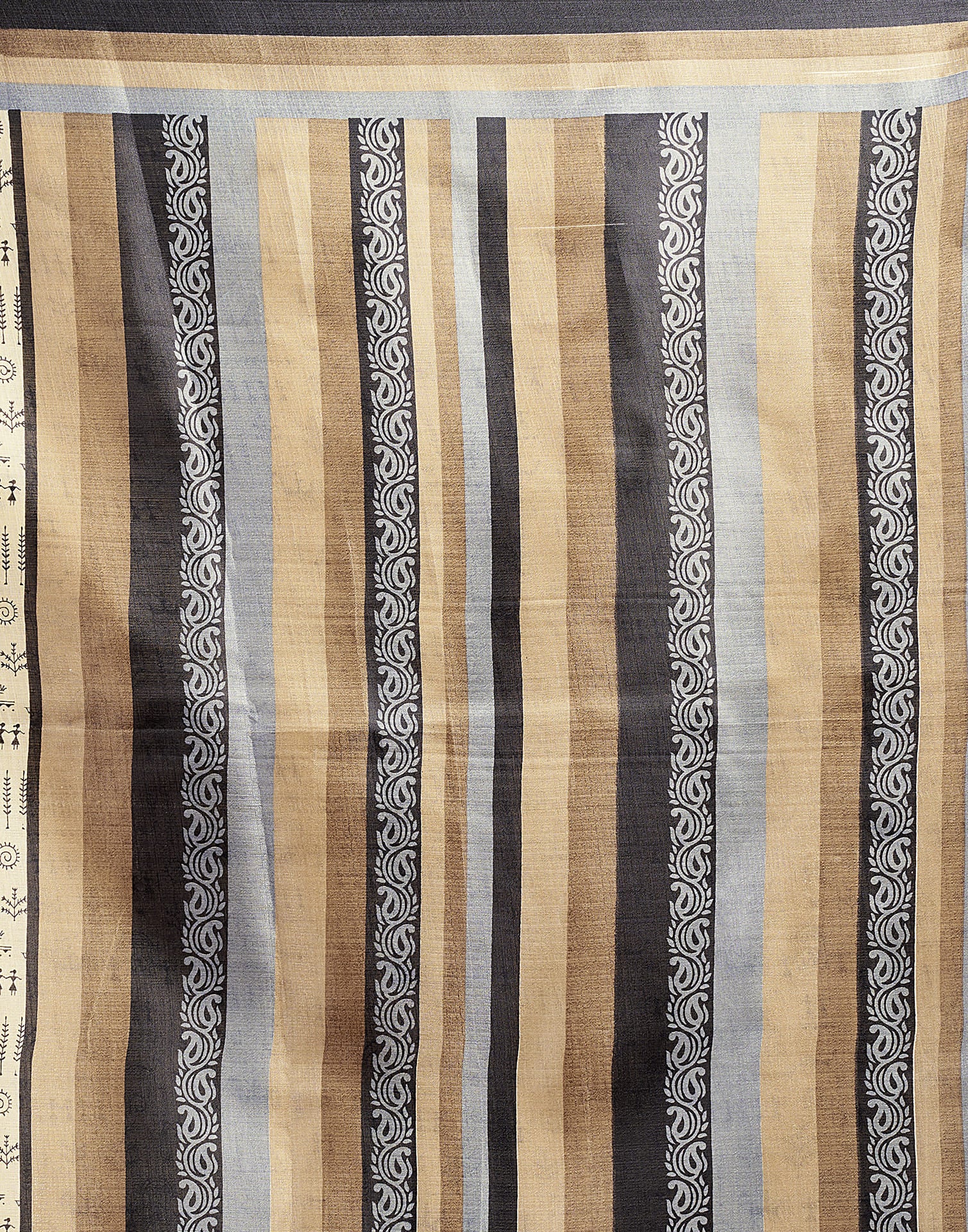 Beige Cotton Blend Printed Saree - Image 10