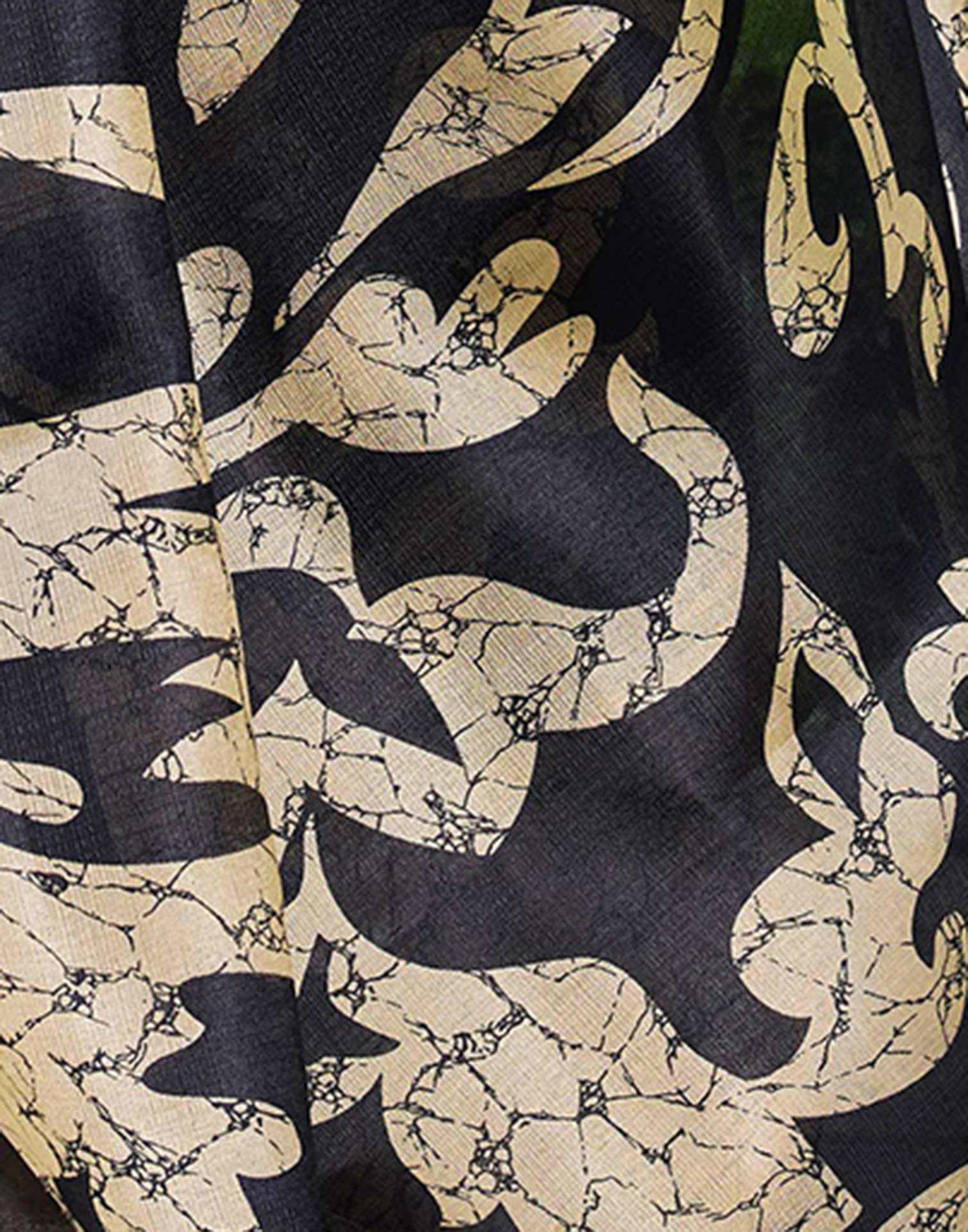 Beige Cotton Printed Saree - Image 8