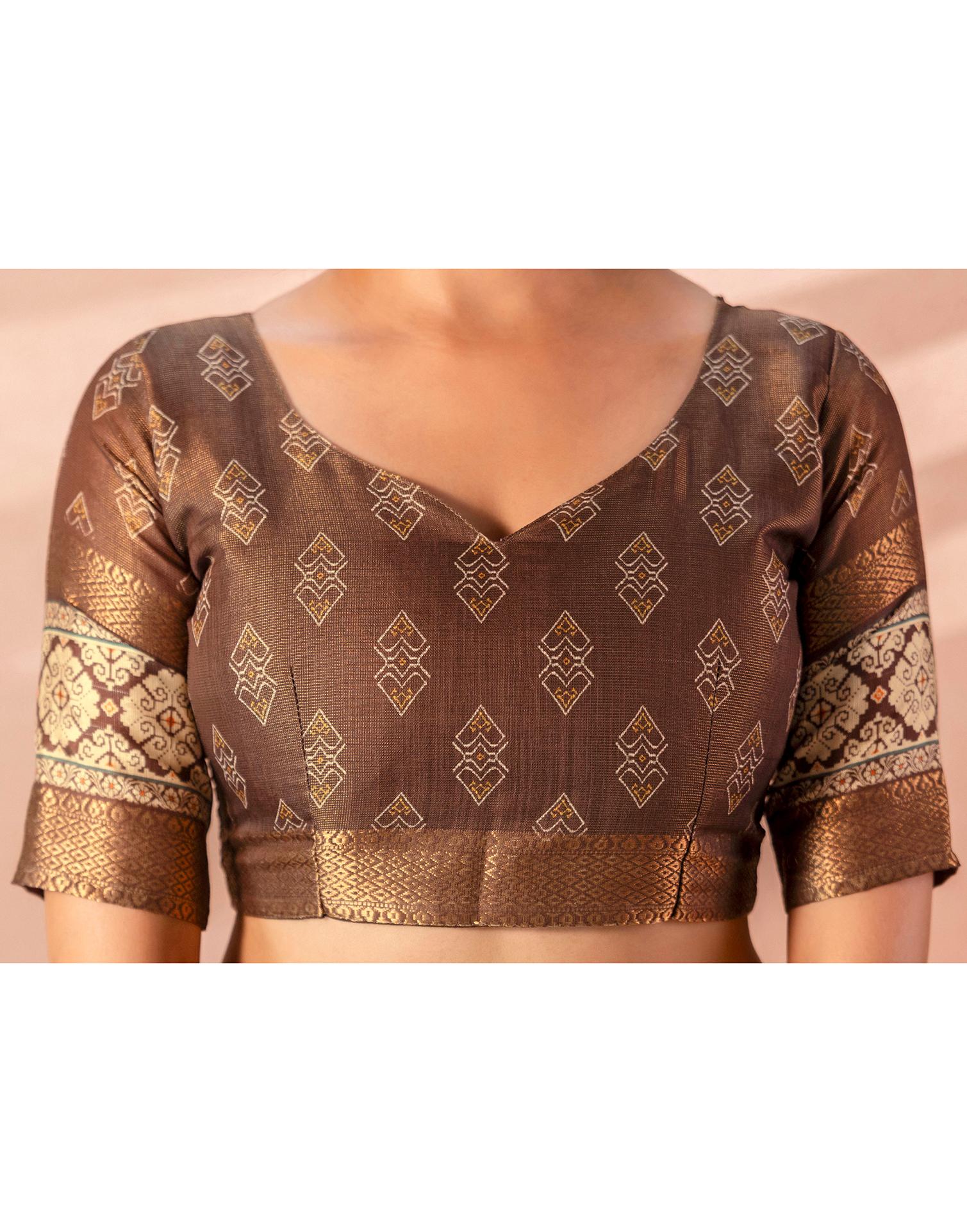 Beige Cotton Silk Printed Woven Border Saree - Image 15