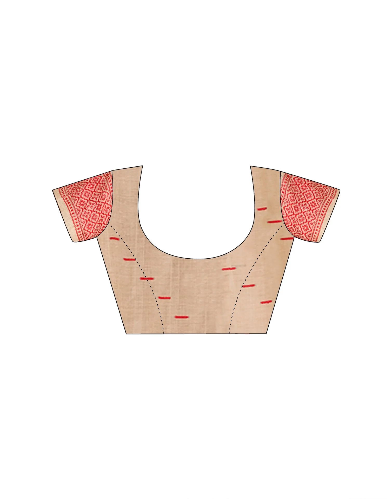 Beige Cotton Woven Printed Saree - Image 7