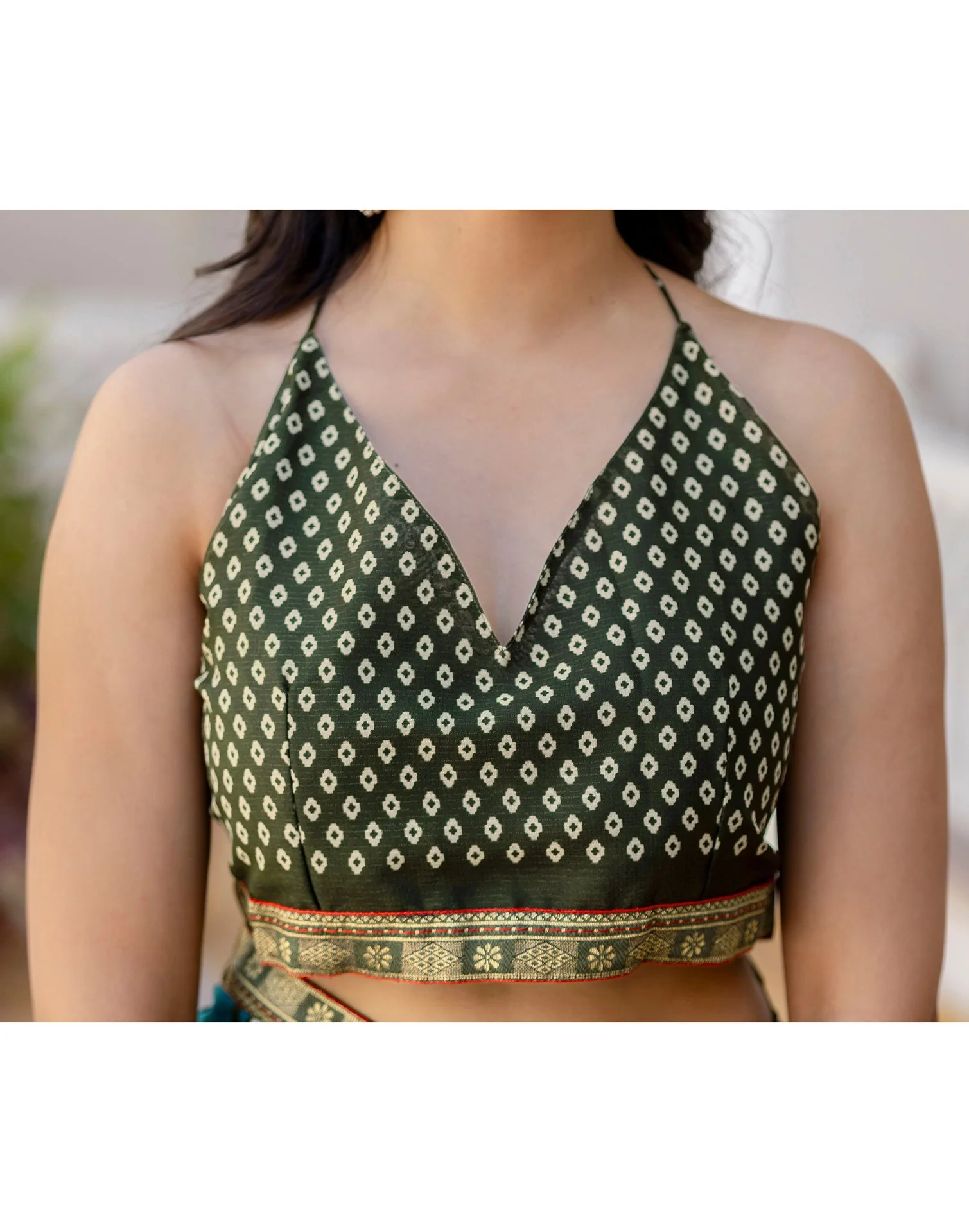 Beige Georgette Printed Lace Saree - Image 12