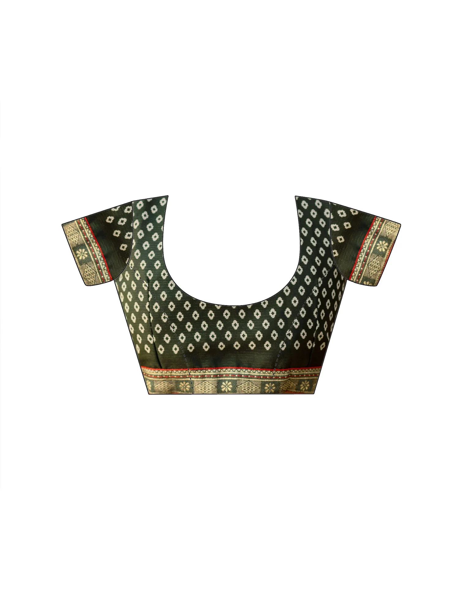 Beige Georgette Printed Lace Saree - Image 13