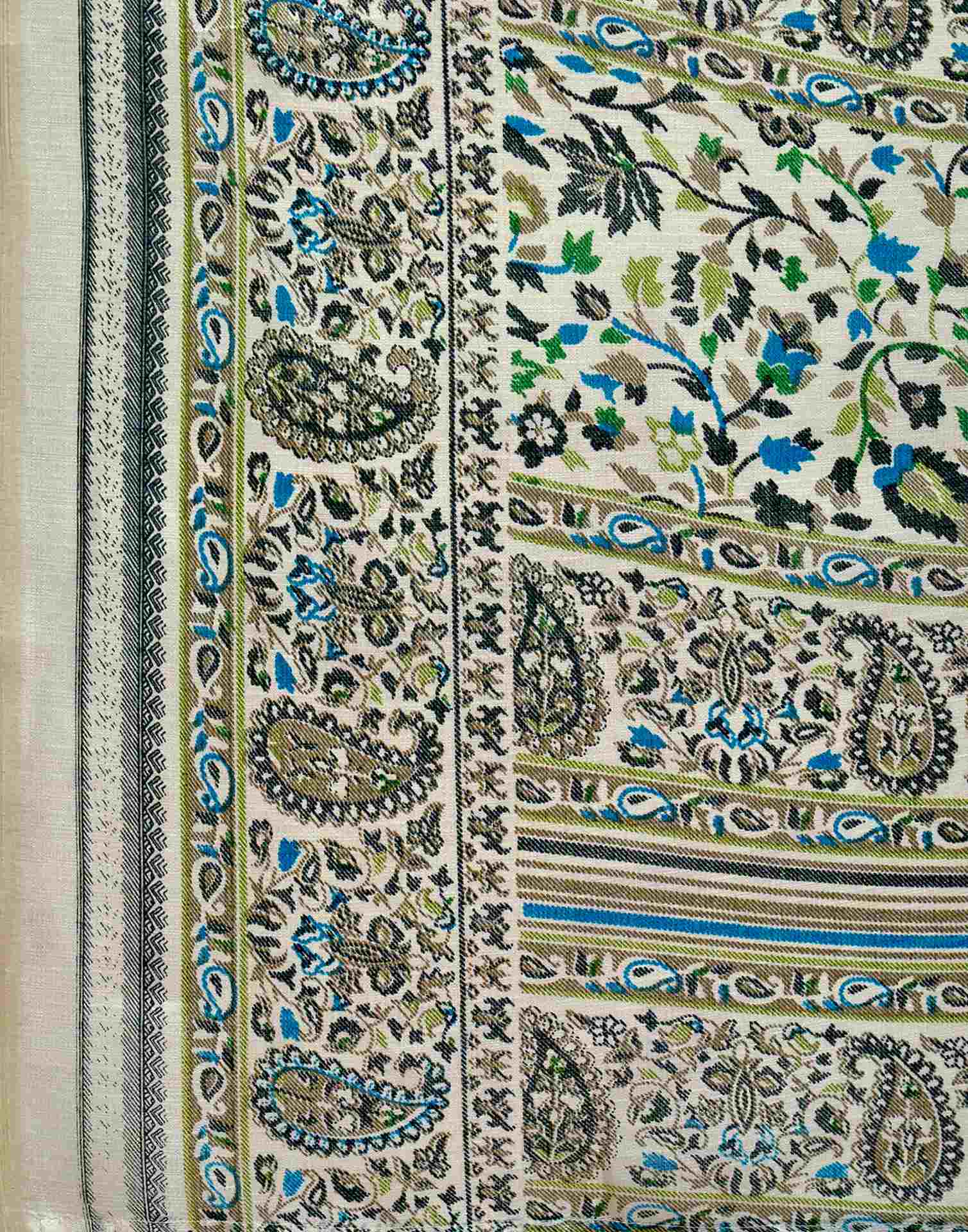 Beige Khadi Printed Saree - Image 7