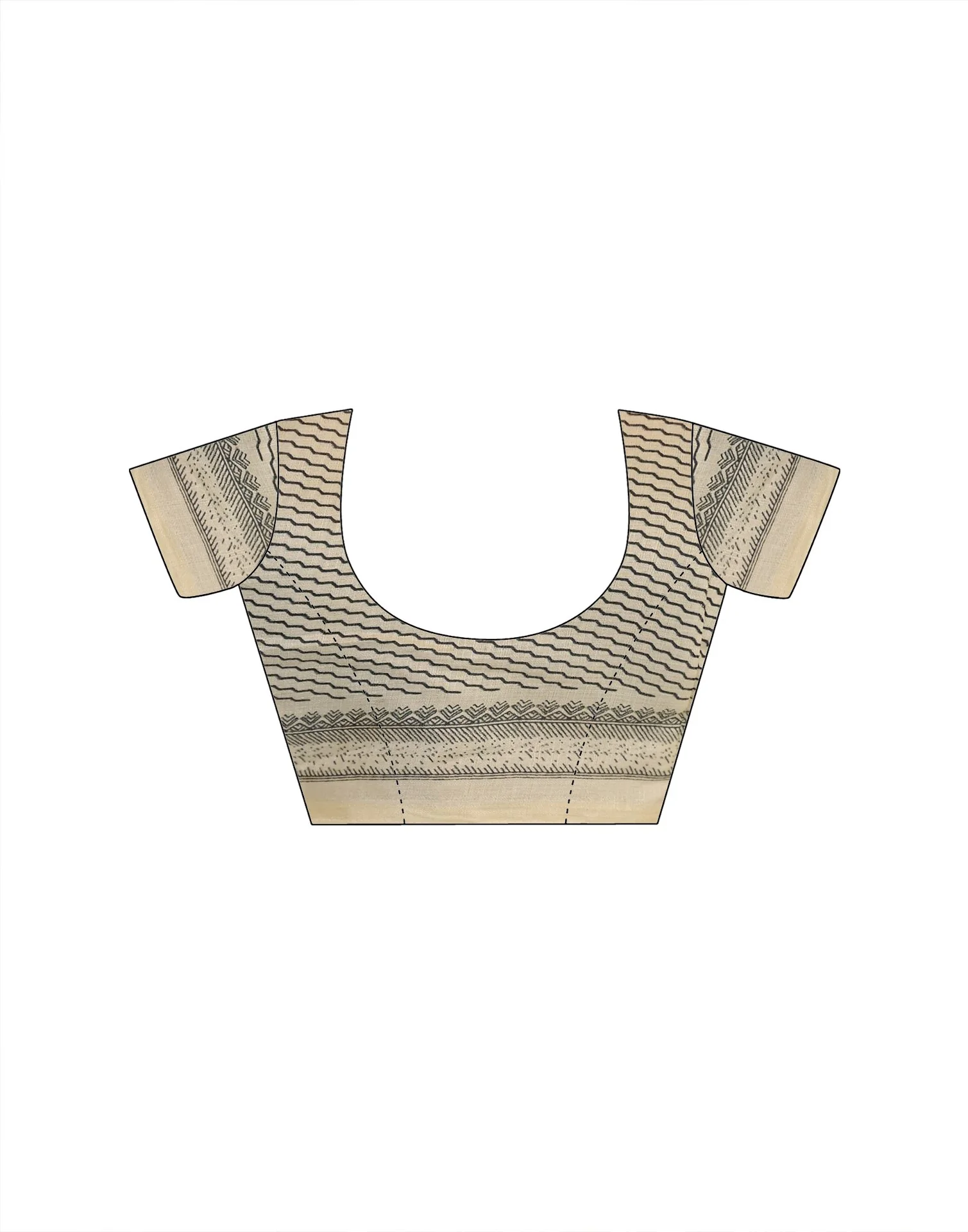 Beige Khadi Printed Saree - Image 10