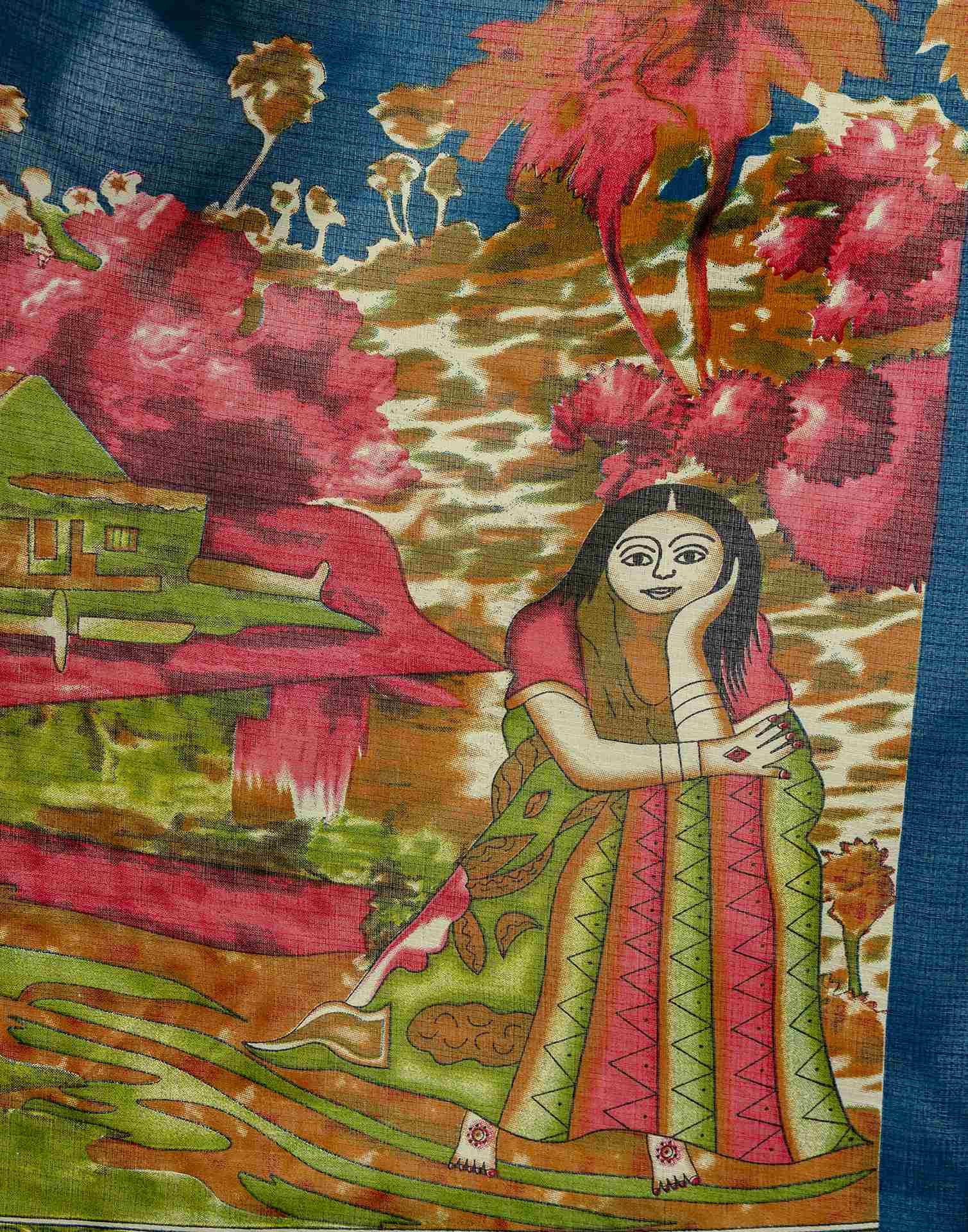 Beige Khadi Printed Saree - Image 12