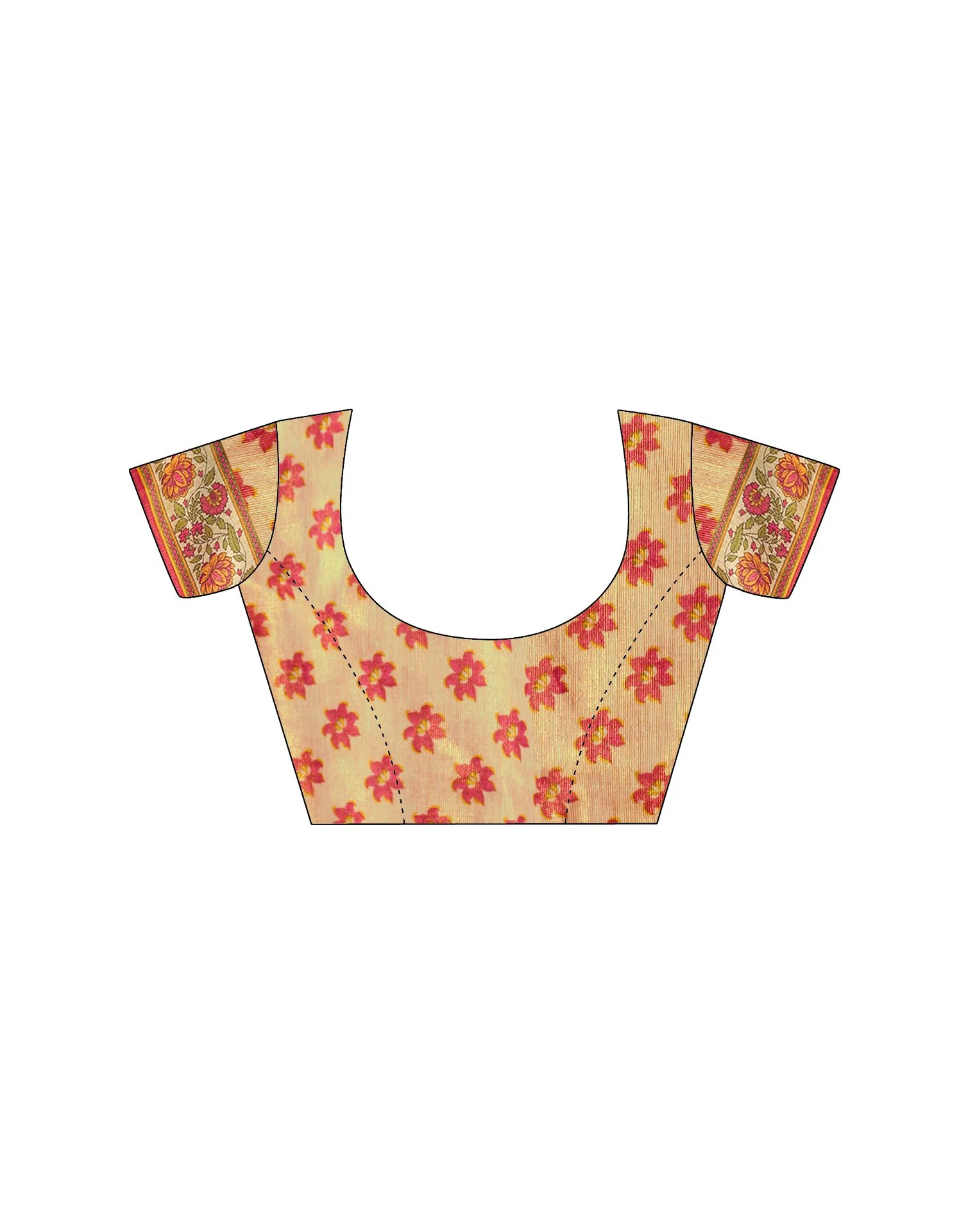 Beige Linen Floral Printed Saree - Image 11