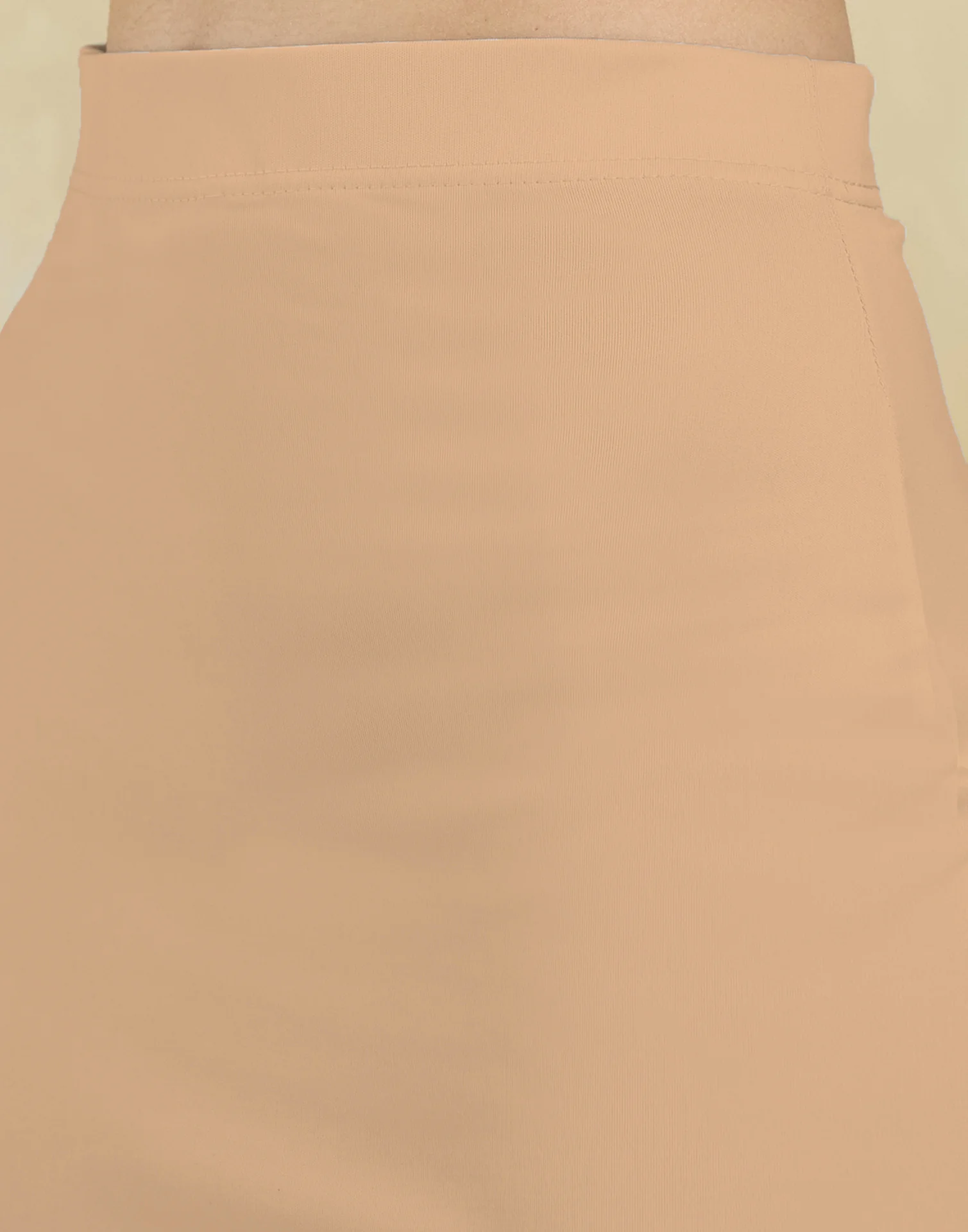 Cream Lycra Plain Elastic Waist Shapewear - Image 8