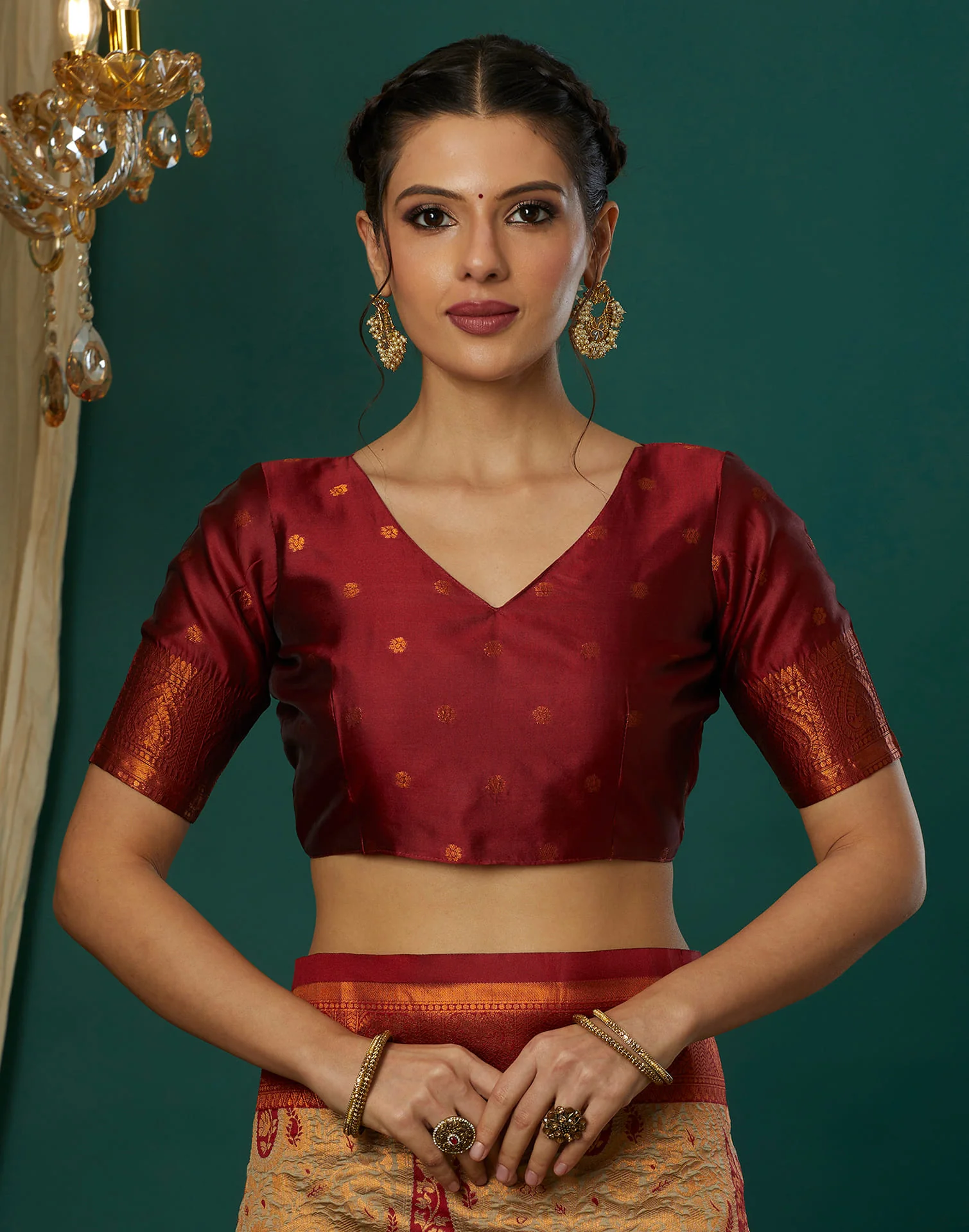 Beige Silk Woven Banarasi Saree - Image 6