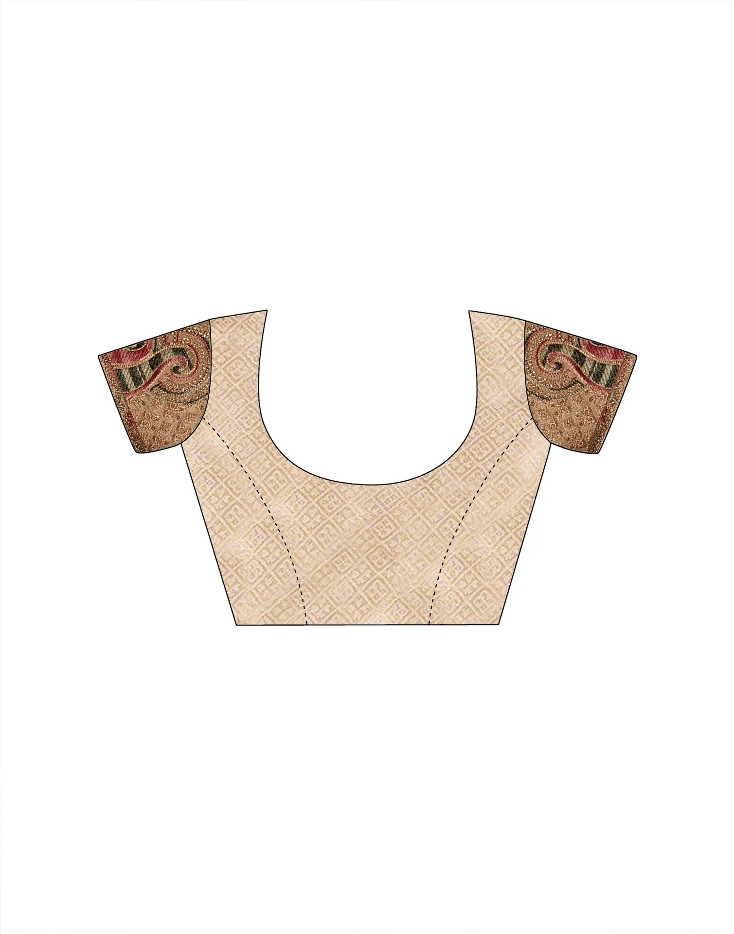 Beige Silk Woven Embroidery Stone Work Banarasi Saree - Image 14