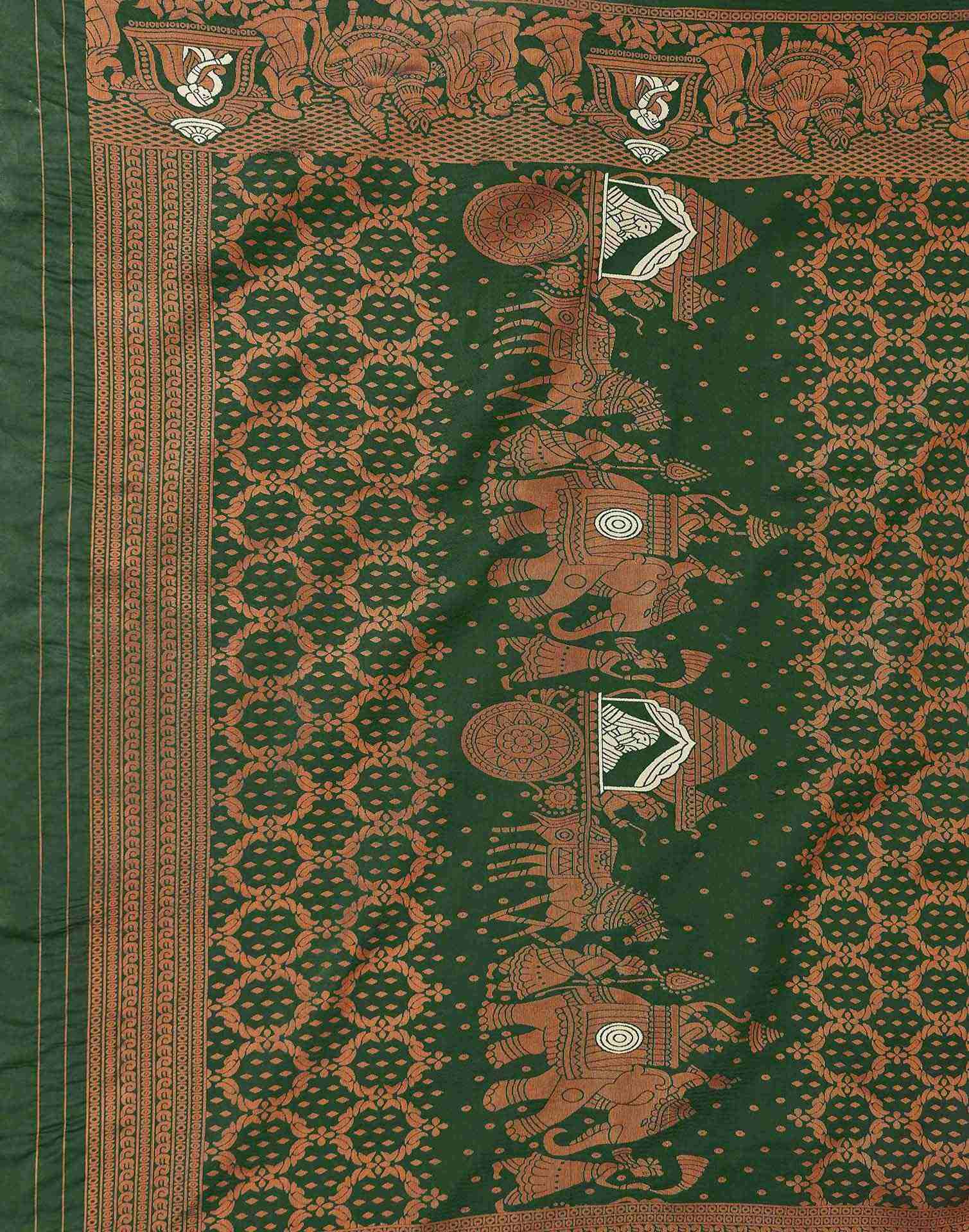 Beige Silk Woven Kanjivaram Saree - Image 7