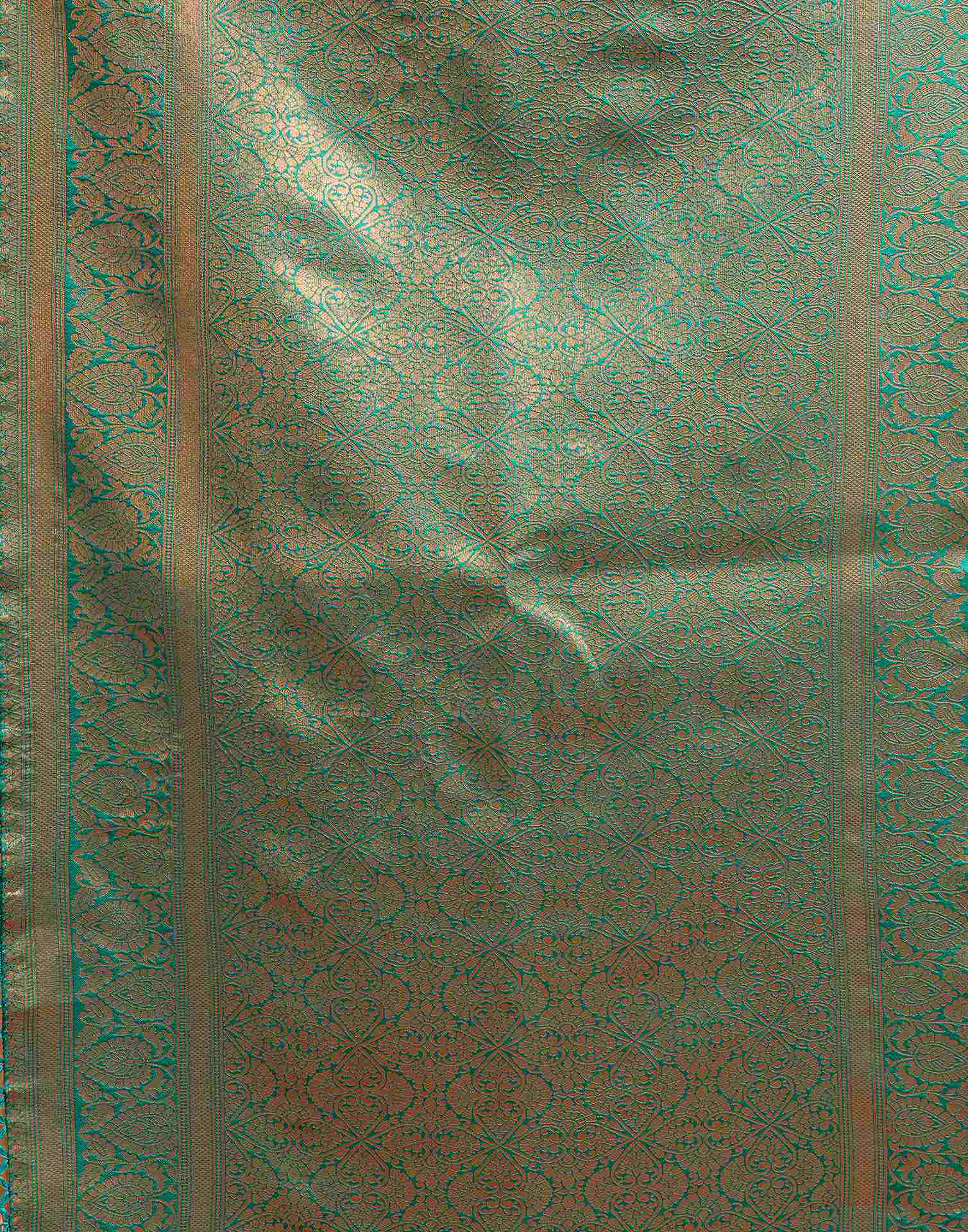 Beige Silk Woven Kanjivaram Saree - Image 7