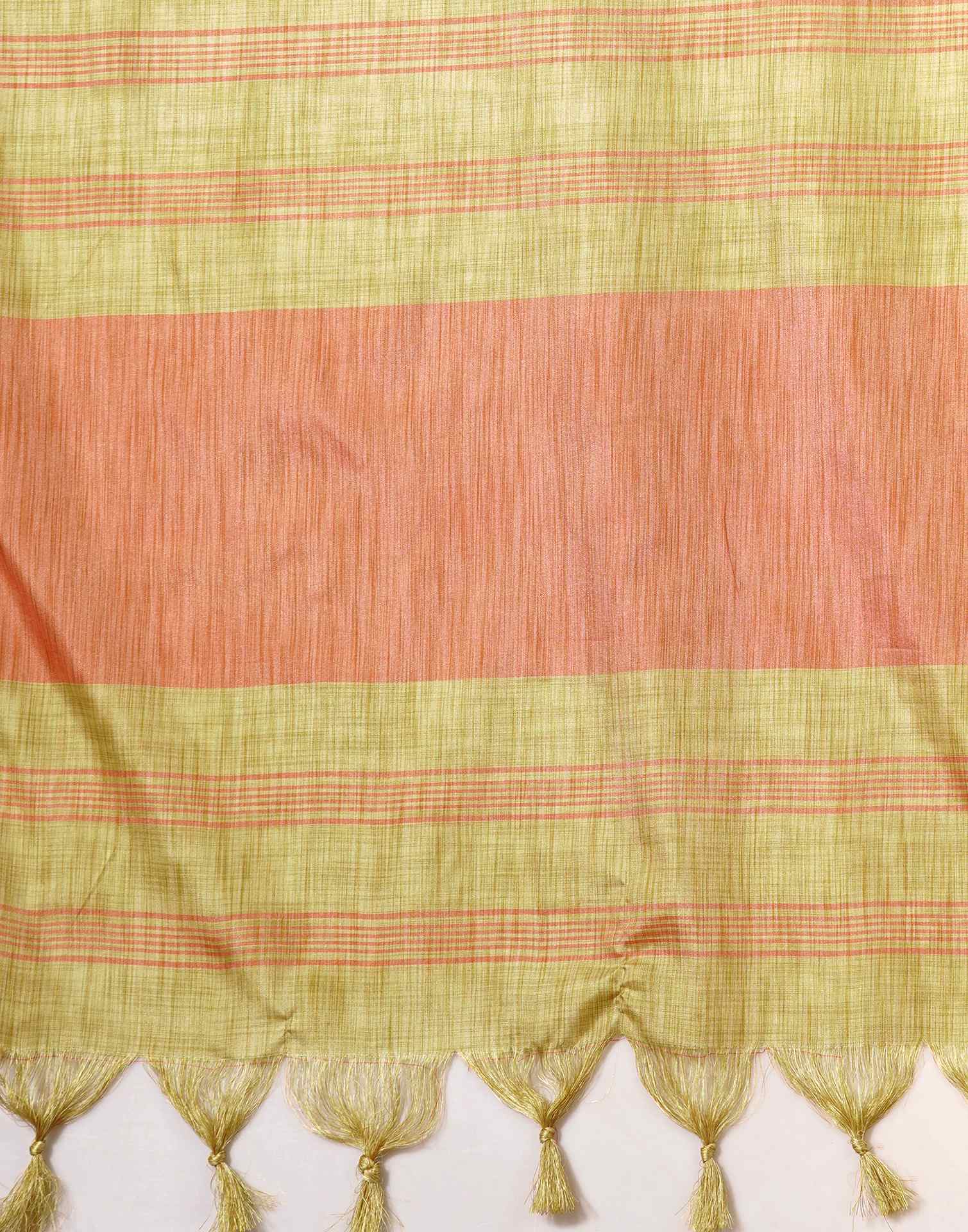 Beige Silk Zari work Plain Saree - Image 7