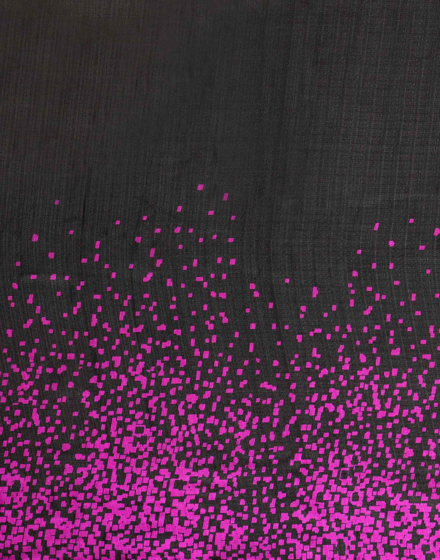 Black Cotton Blend Printed Saree - Image 9