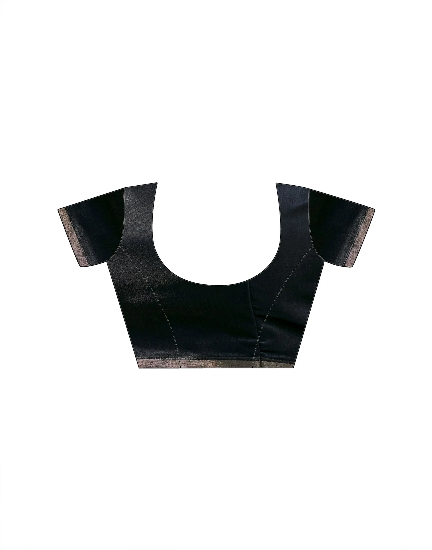 Black Cotton Linen Printed Saree - Image 10