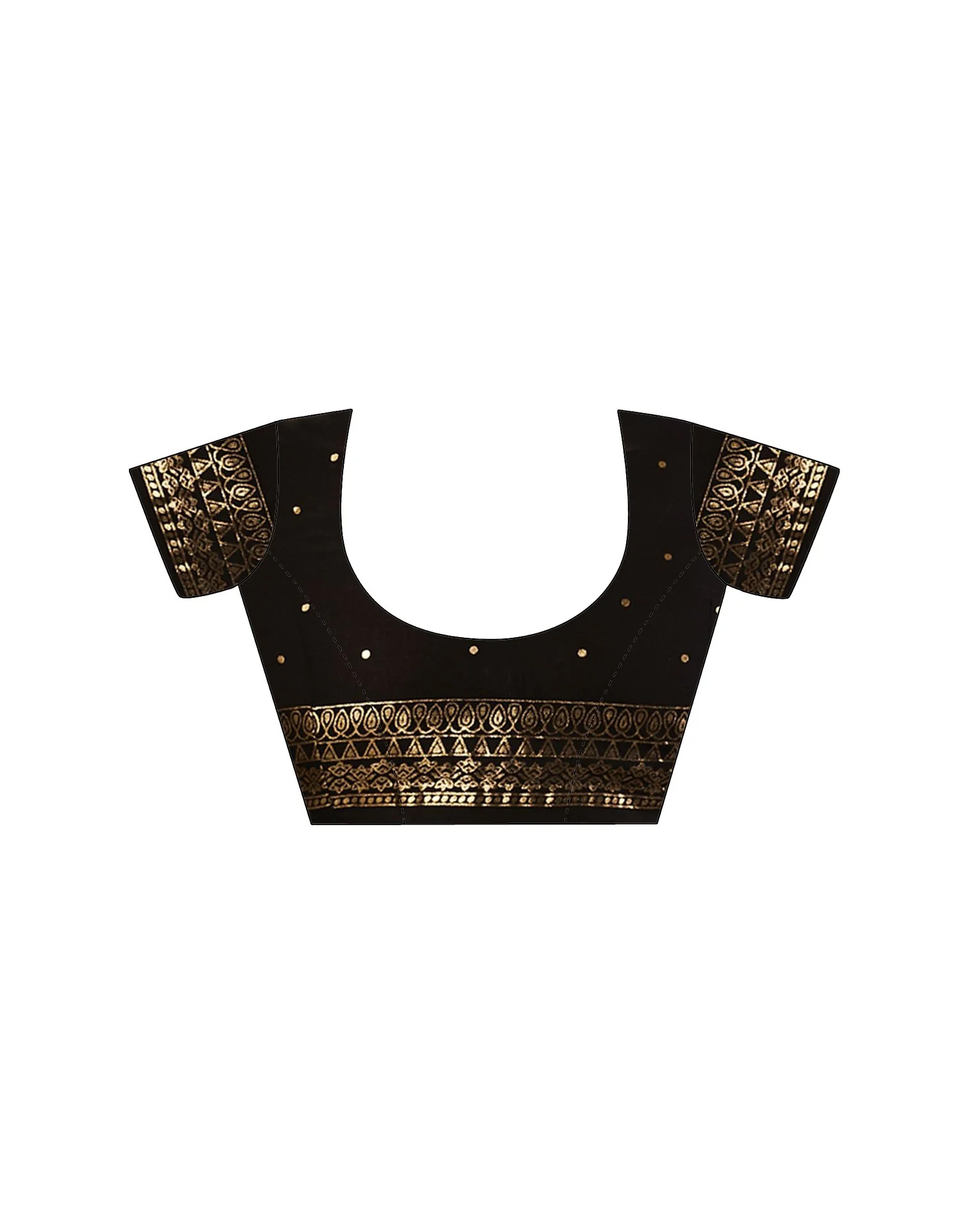 Black Georgette Foil Printed Saree - Image 9