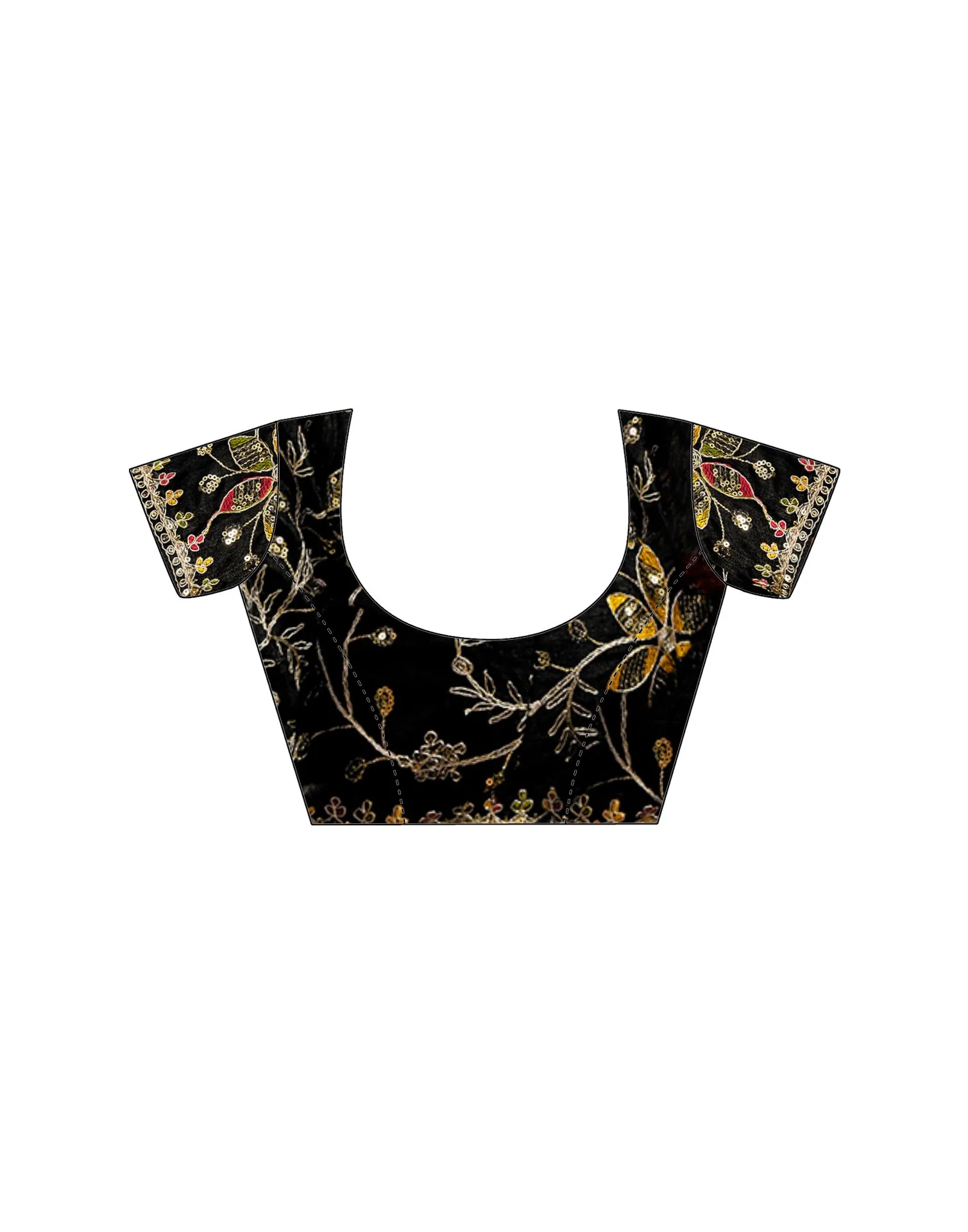 Black Georgette Printed Bandhani Saree - Image 6