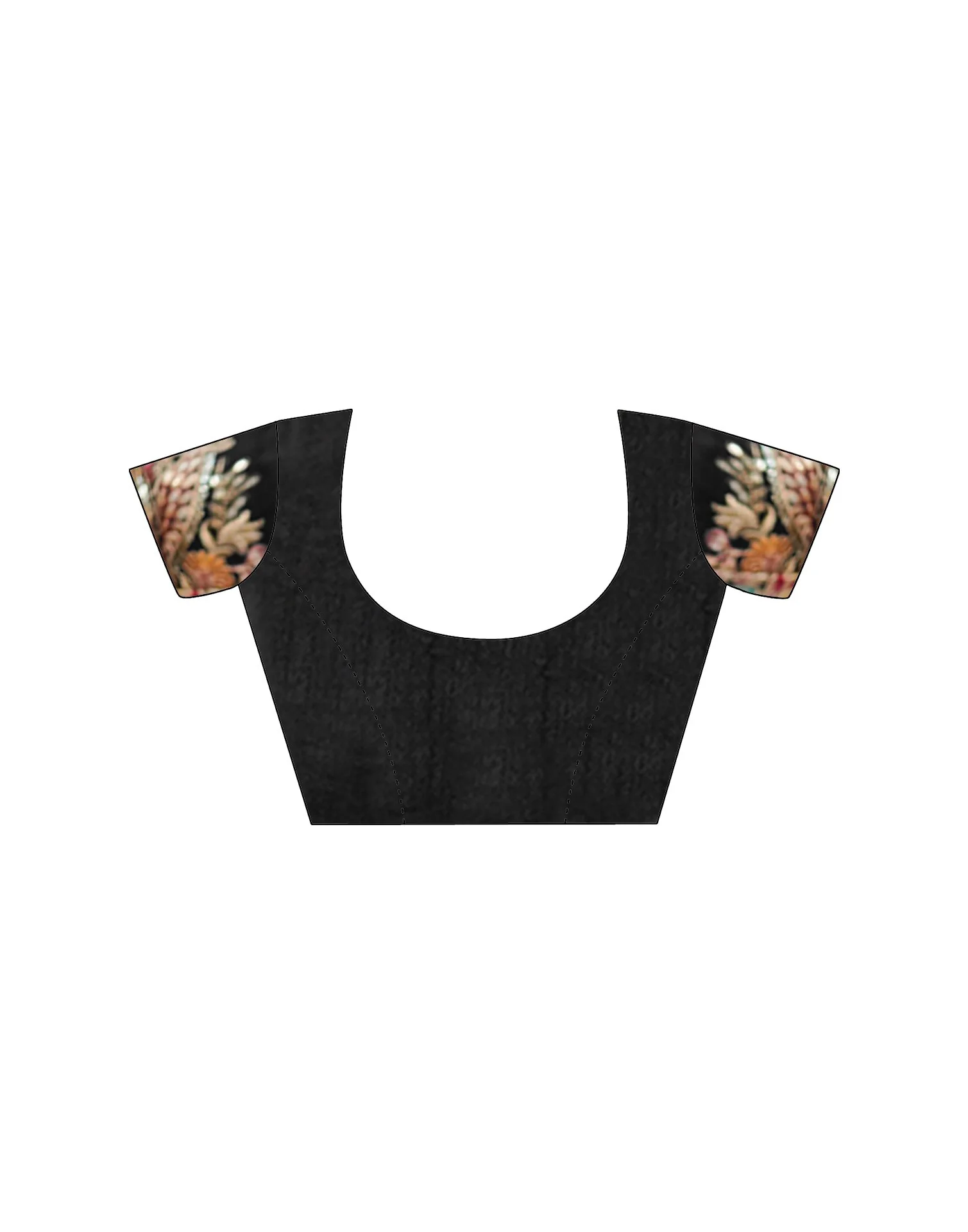 Black Georgette Printed Laheriya Saree - Image 11