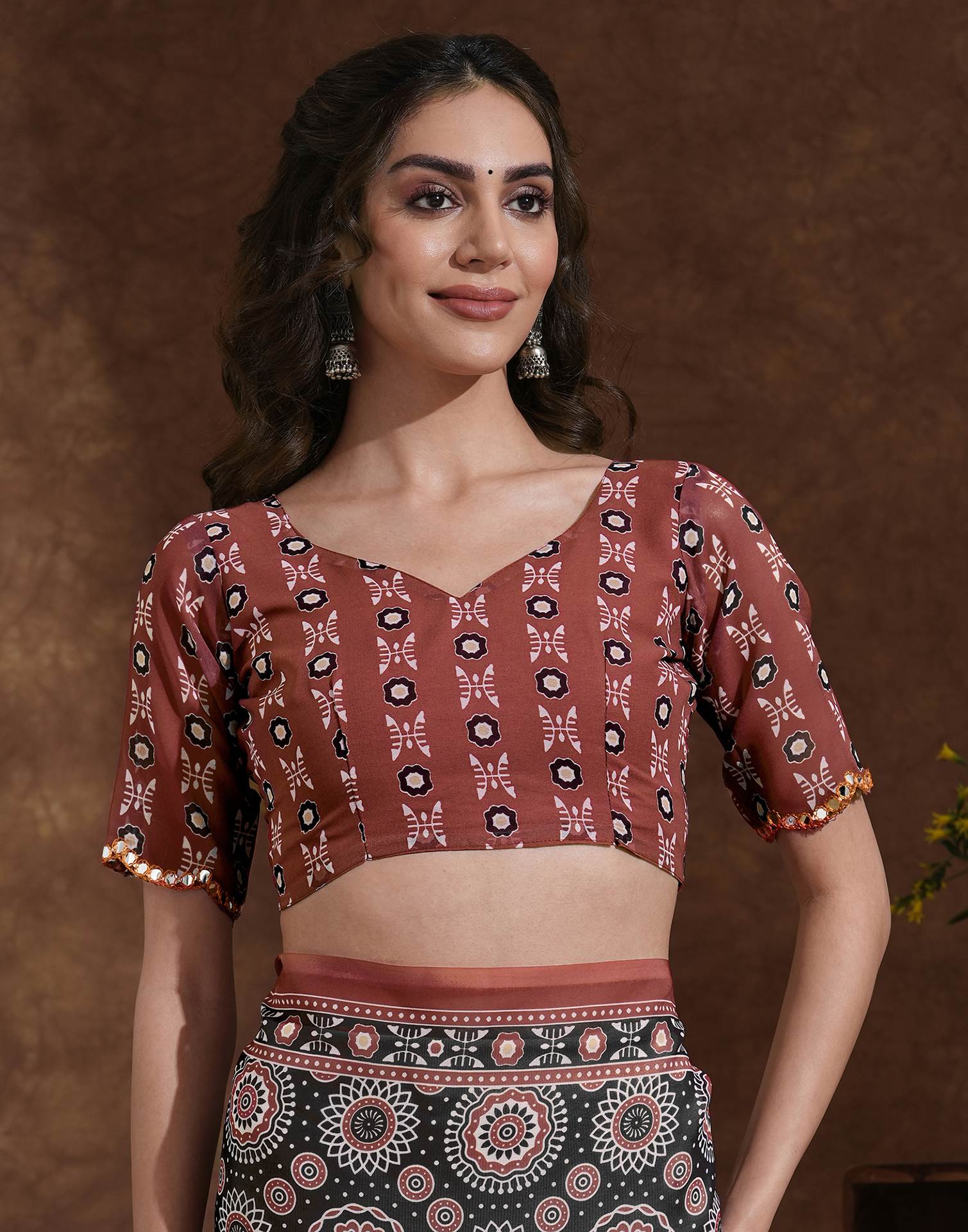 Black Georgette Printed Saree - Image 7