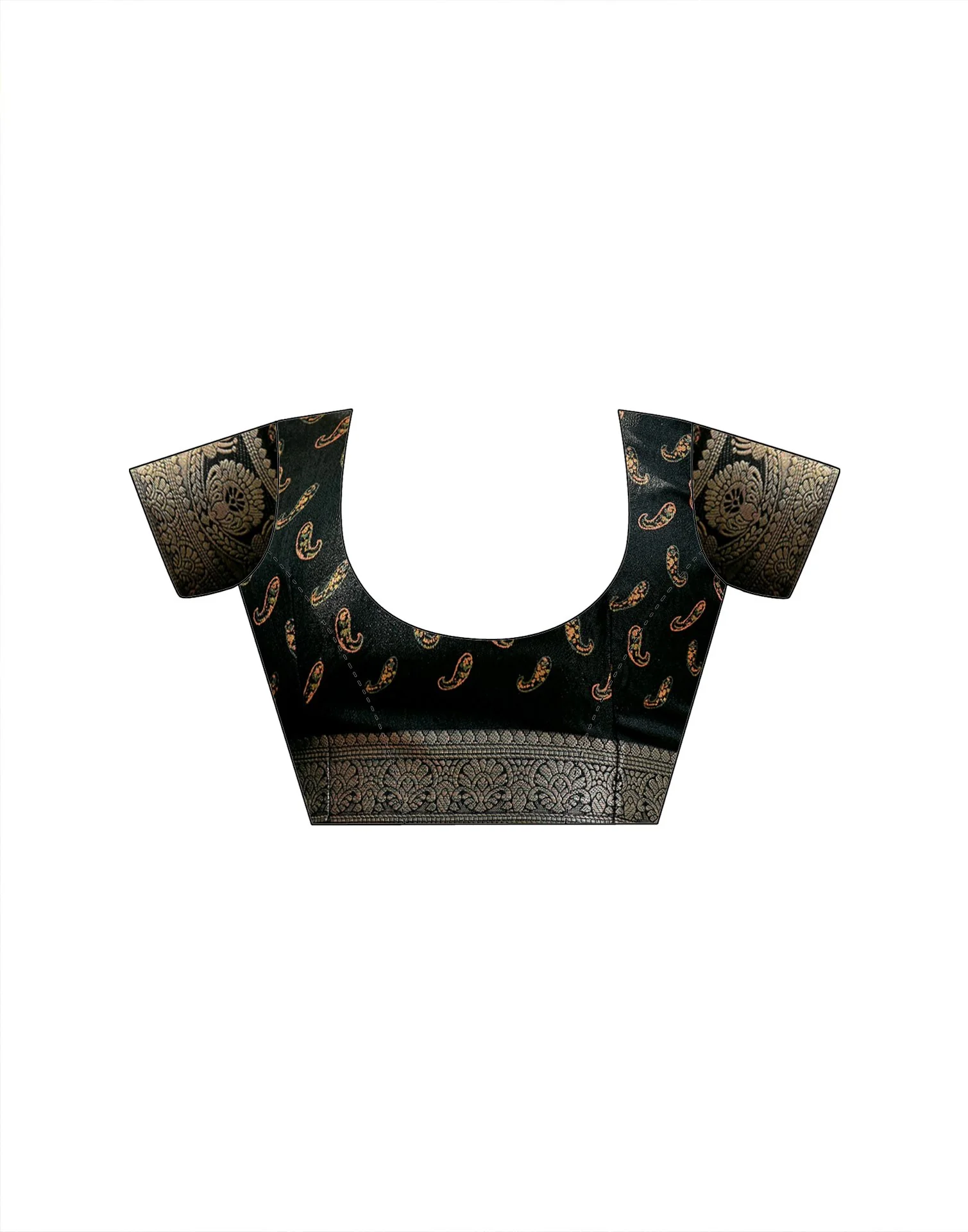 Black Georgette Printed Saree - Image 10