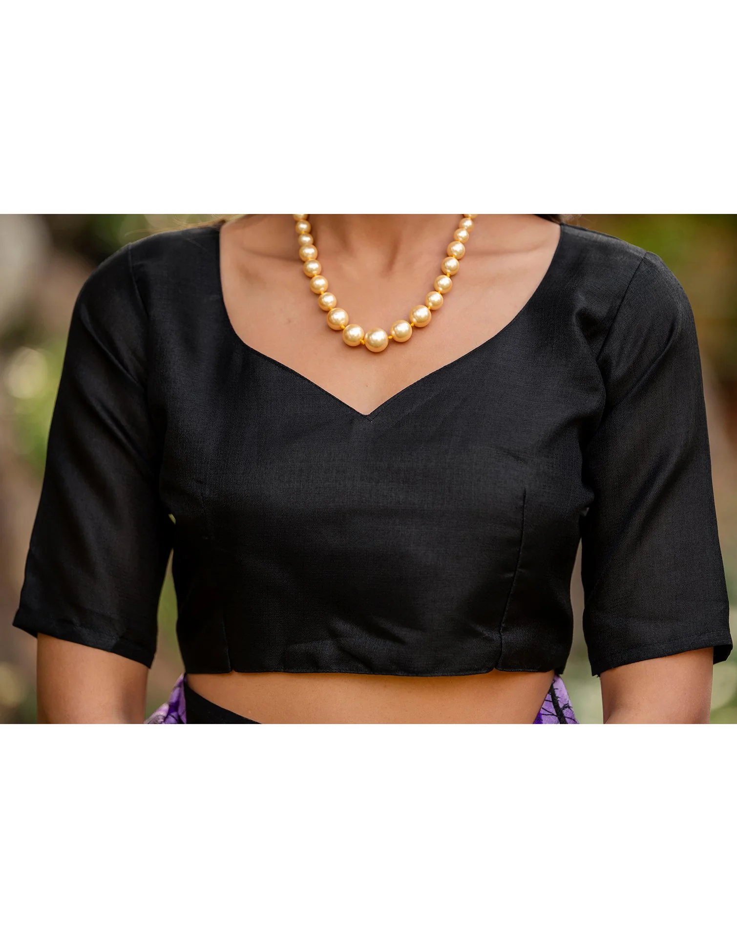 Black Khadi Printed Saree - Image 12