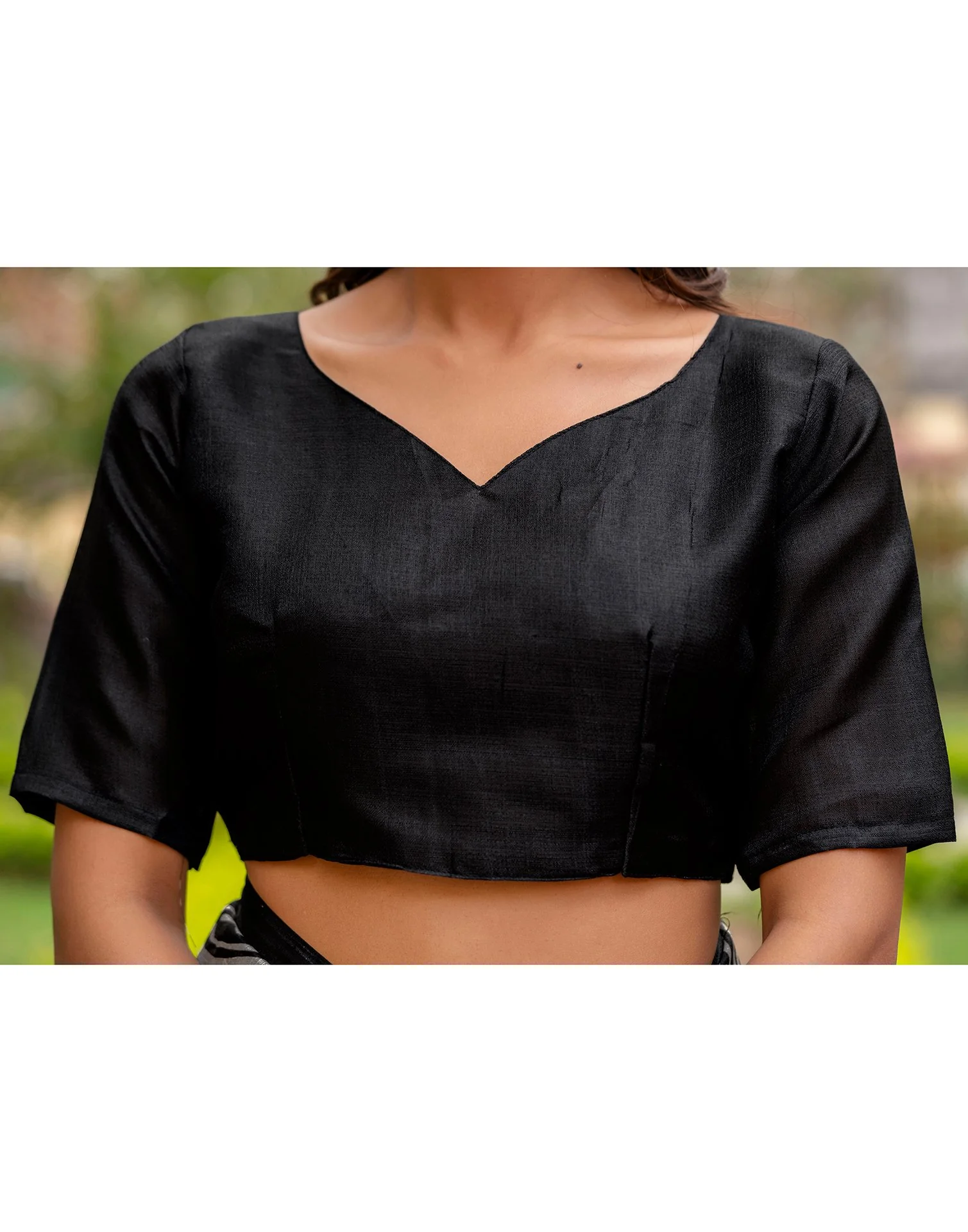 Black Khadi Printed Saree - Image 12