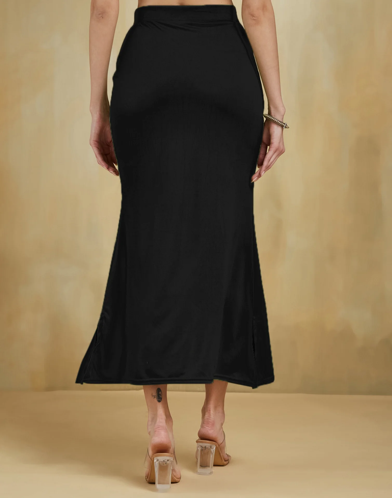 Black Lycra Plain Elastic Waist Shapewear - Image 2