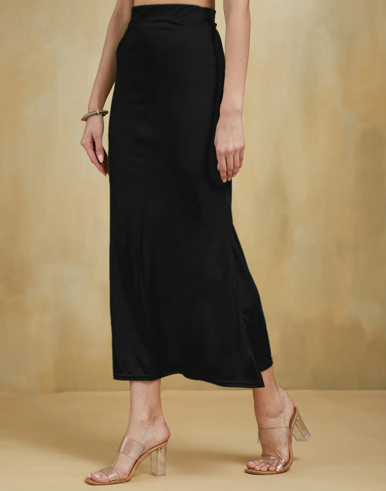 Black Lycra Plain Elastic Waist Shapewear - Image 4