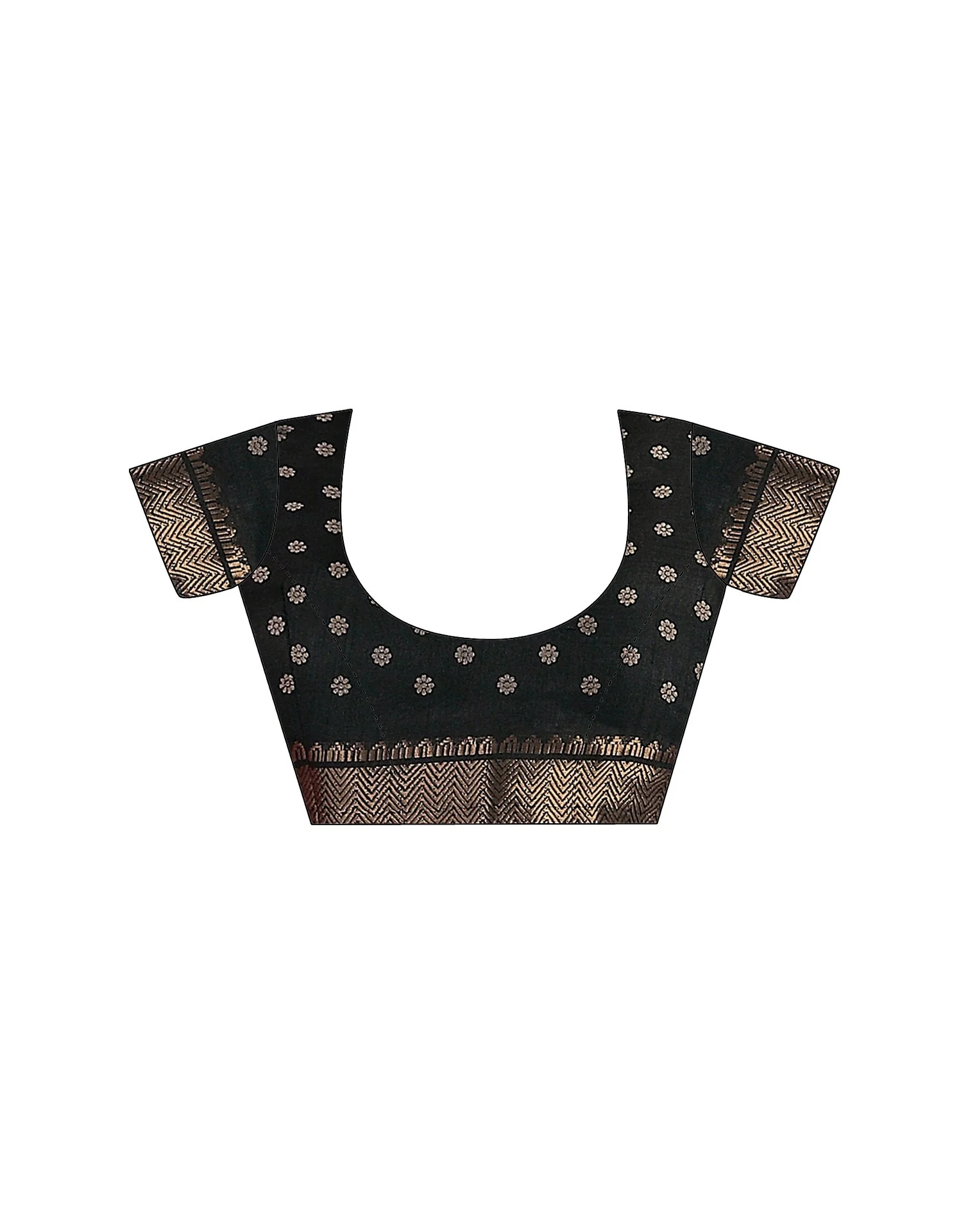 Black Silk Printed Saree - Image 11