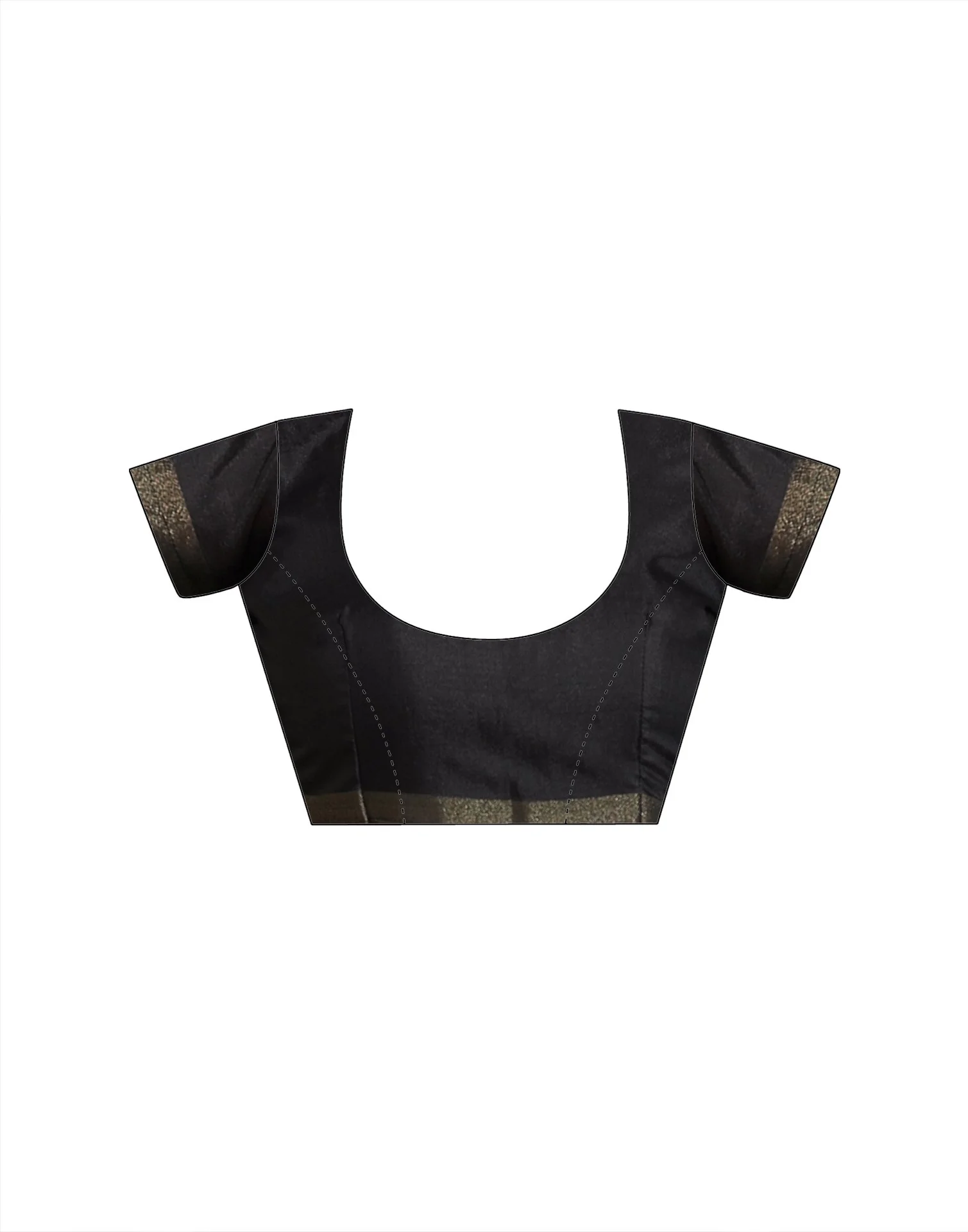 Black Silk Printed Saree - Image 10