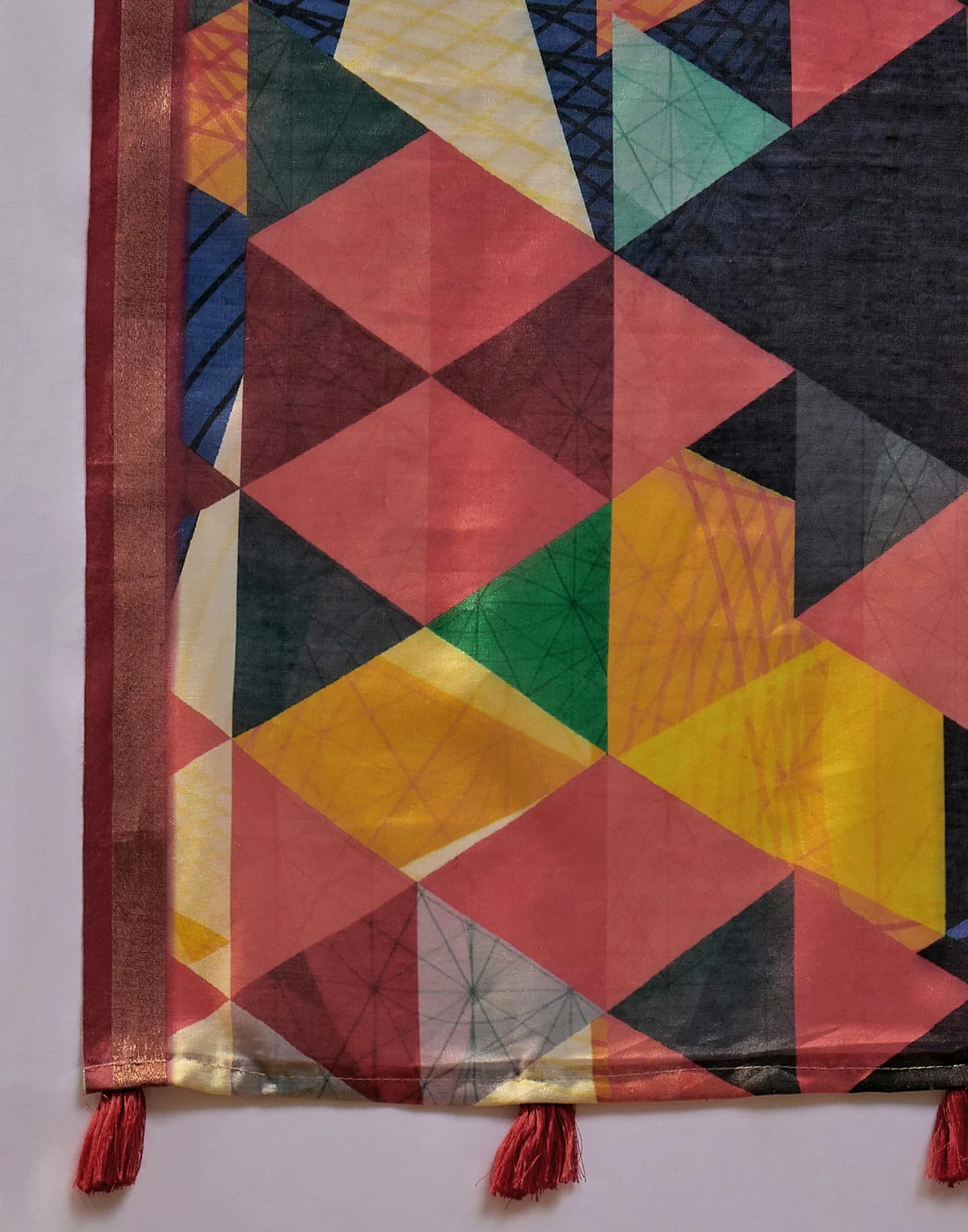 Black Silk Printed Saree - Image 9