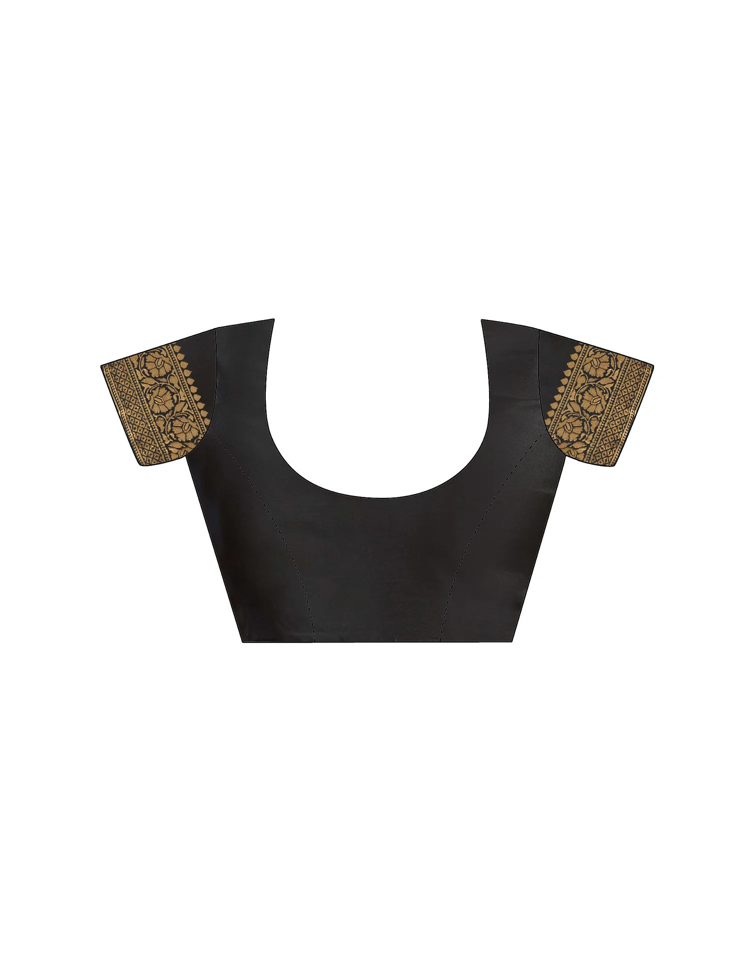 Black Silk Woven Banarasi Saree - Image 9