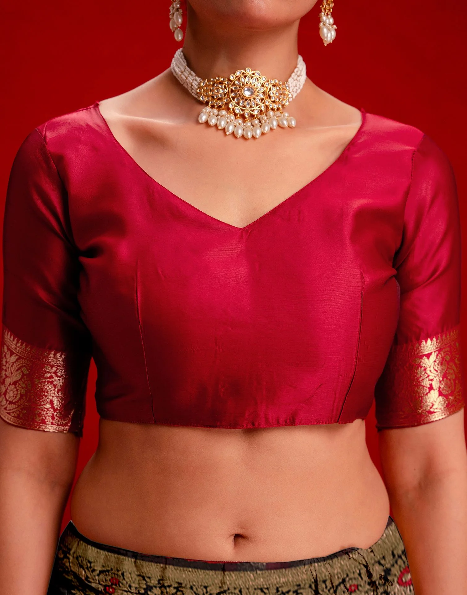 Black Silk Woven Banarasi Saree - Image 12