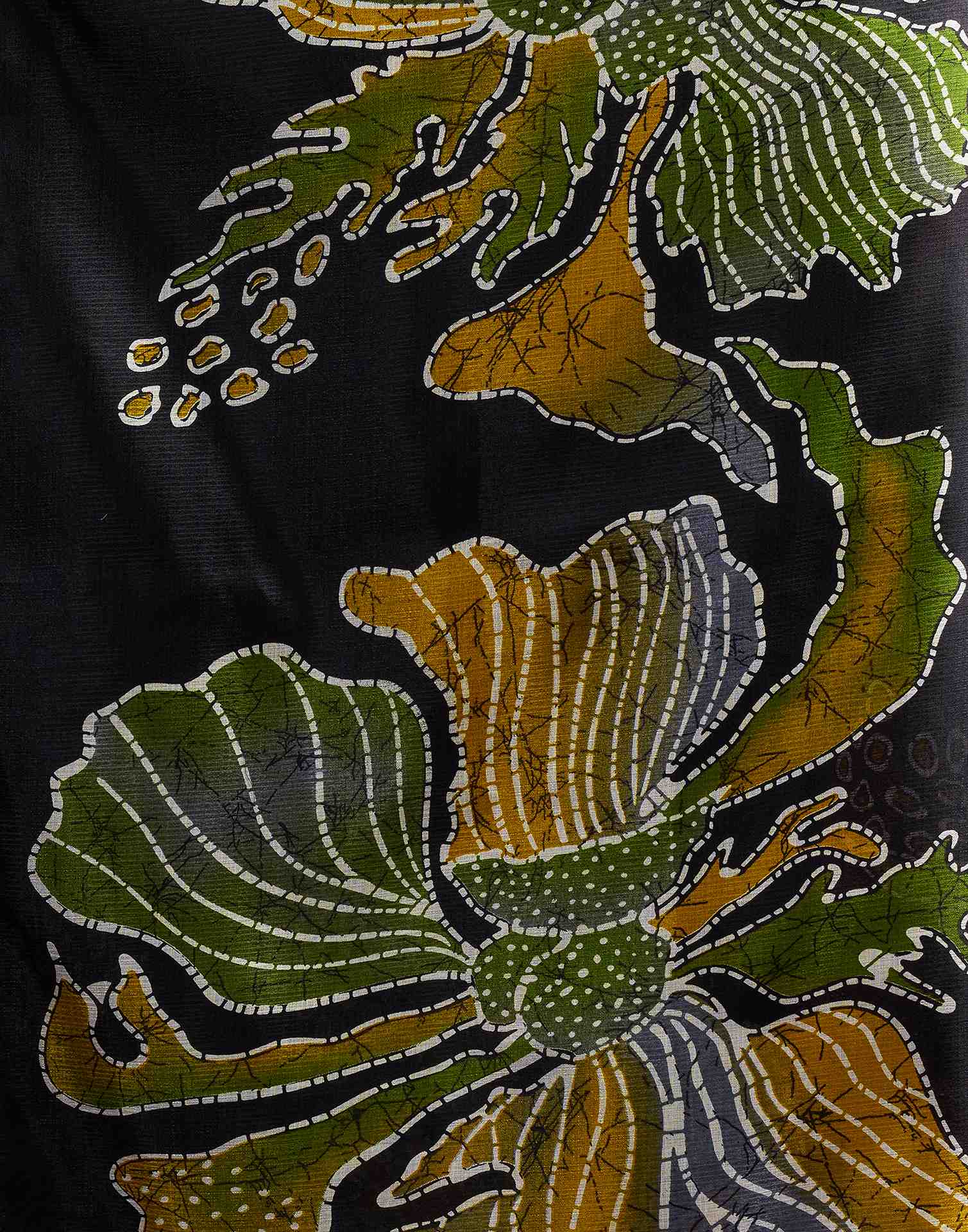 Black Vichitra Silk Printed Saree - Image 10