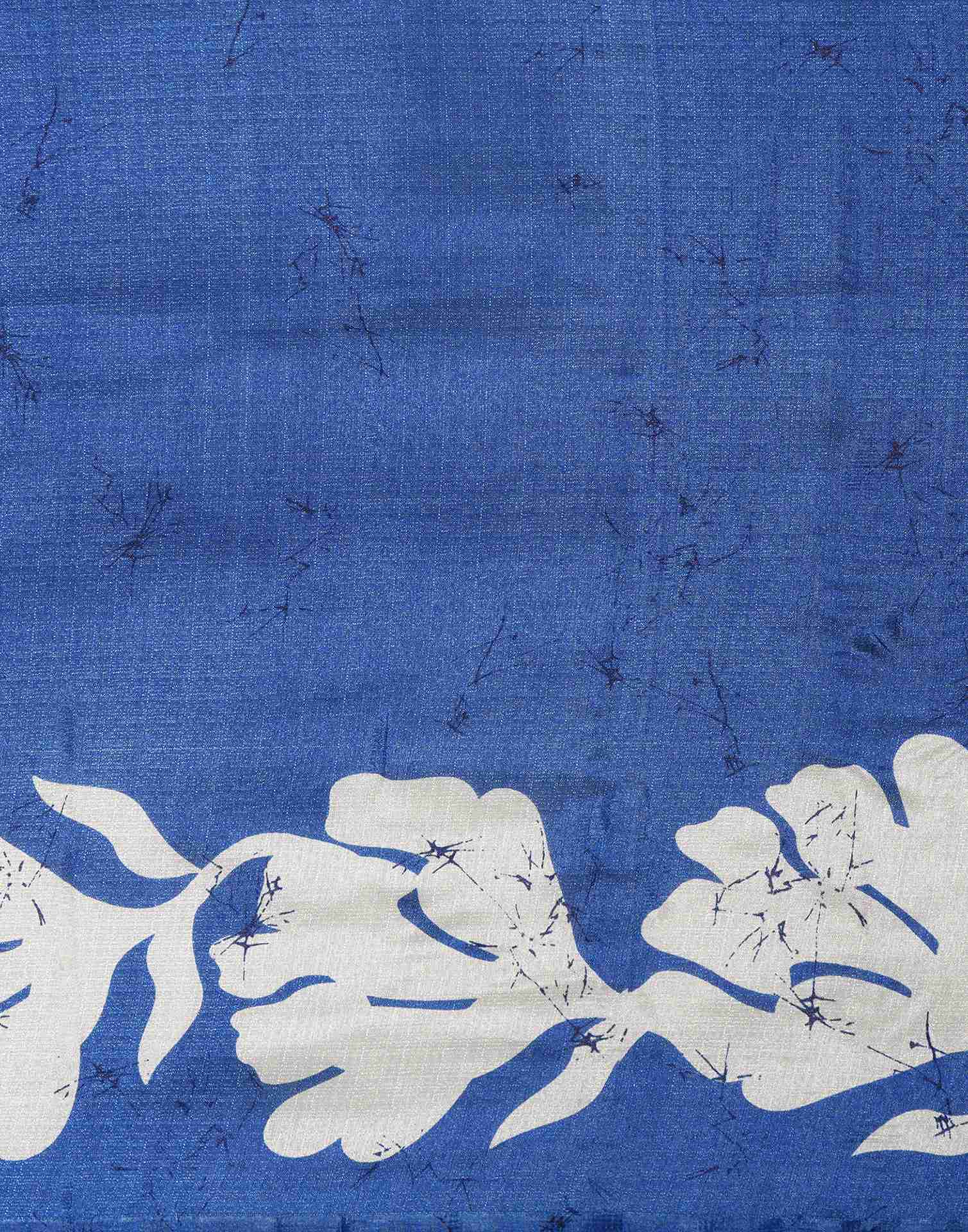 Blue Cotton Printed Saree - Image 10