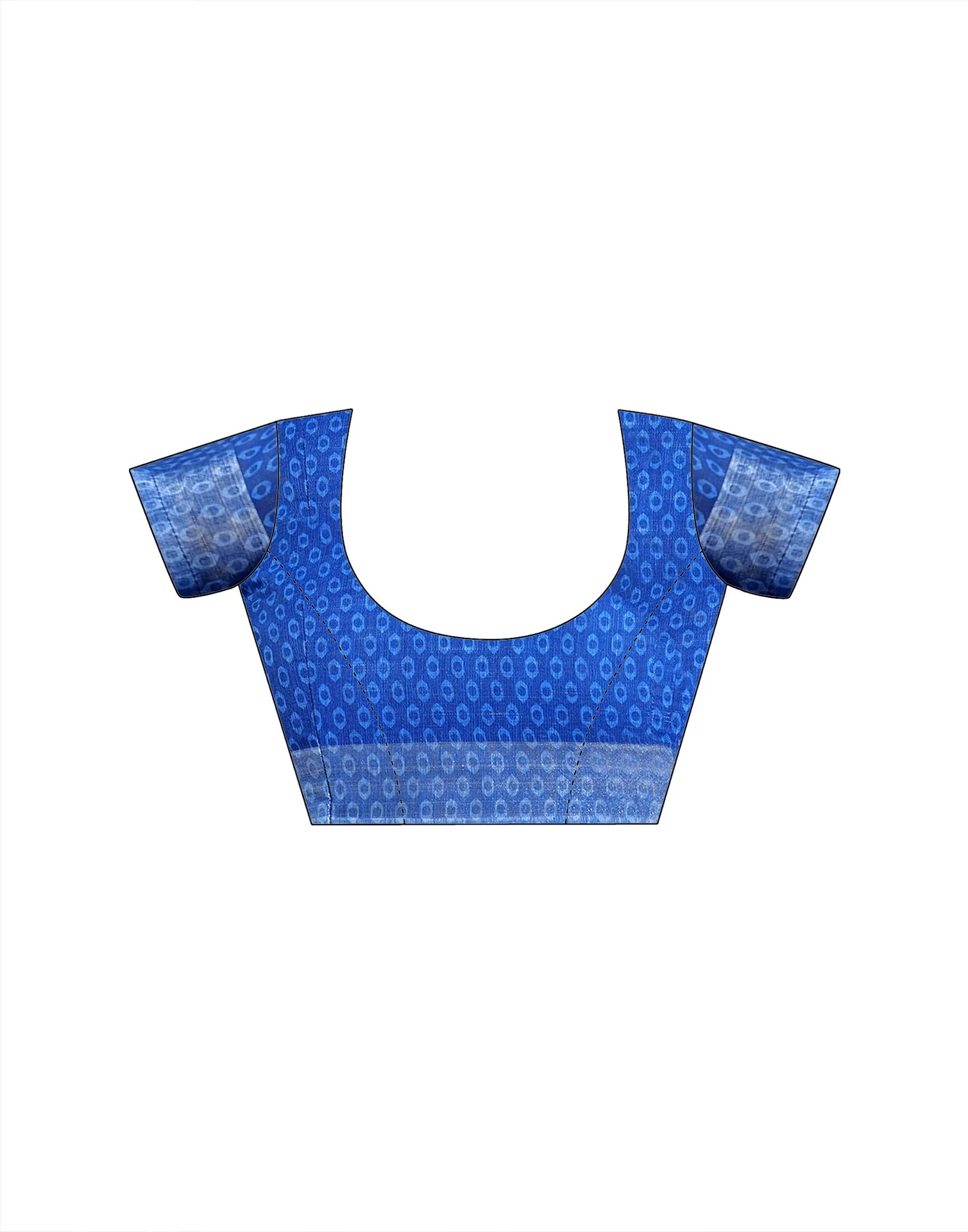 Blue Linen Woven Printed Saree - Image 10