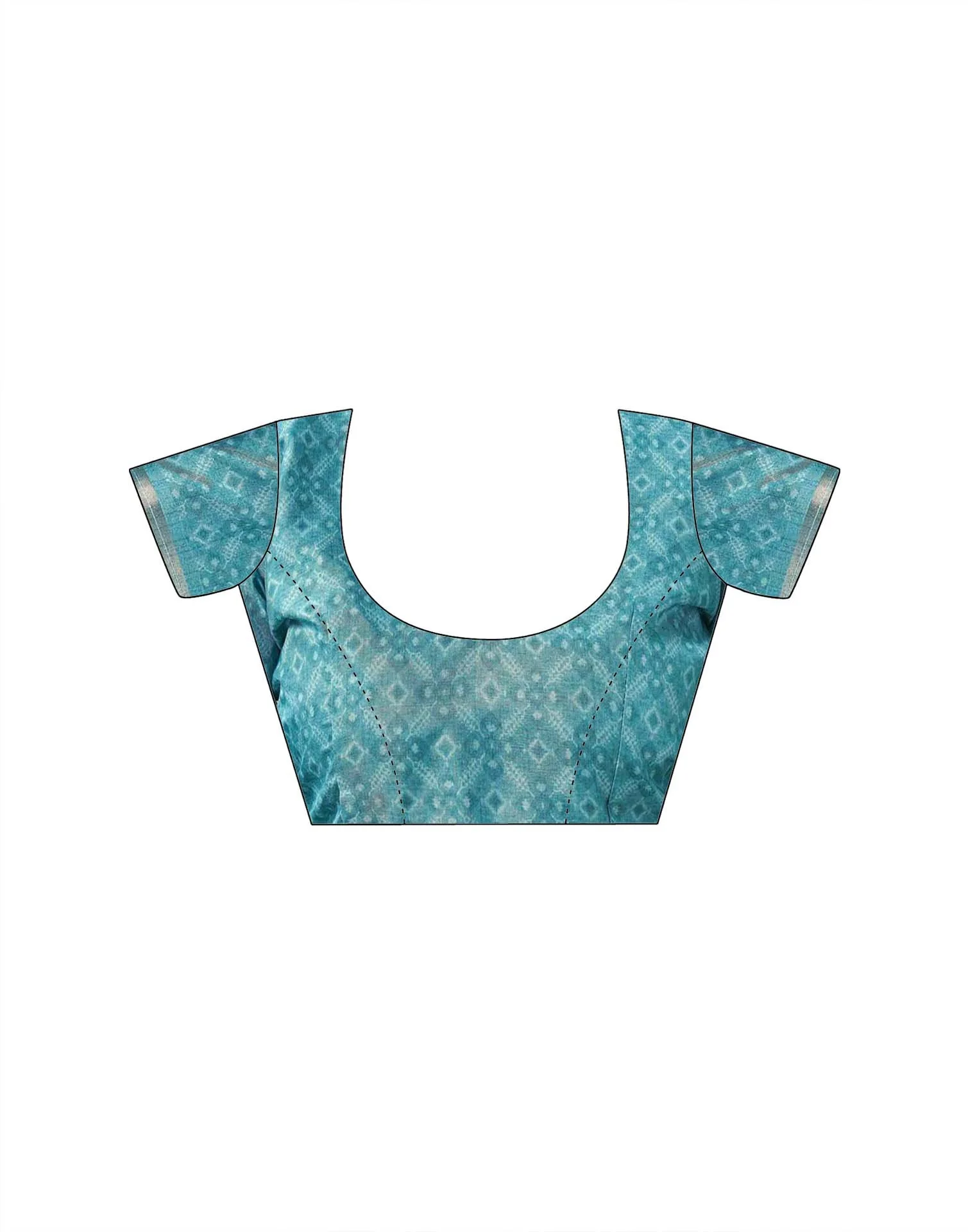 Blue Silk Bandhani Printed Saree - Image 9