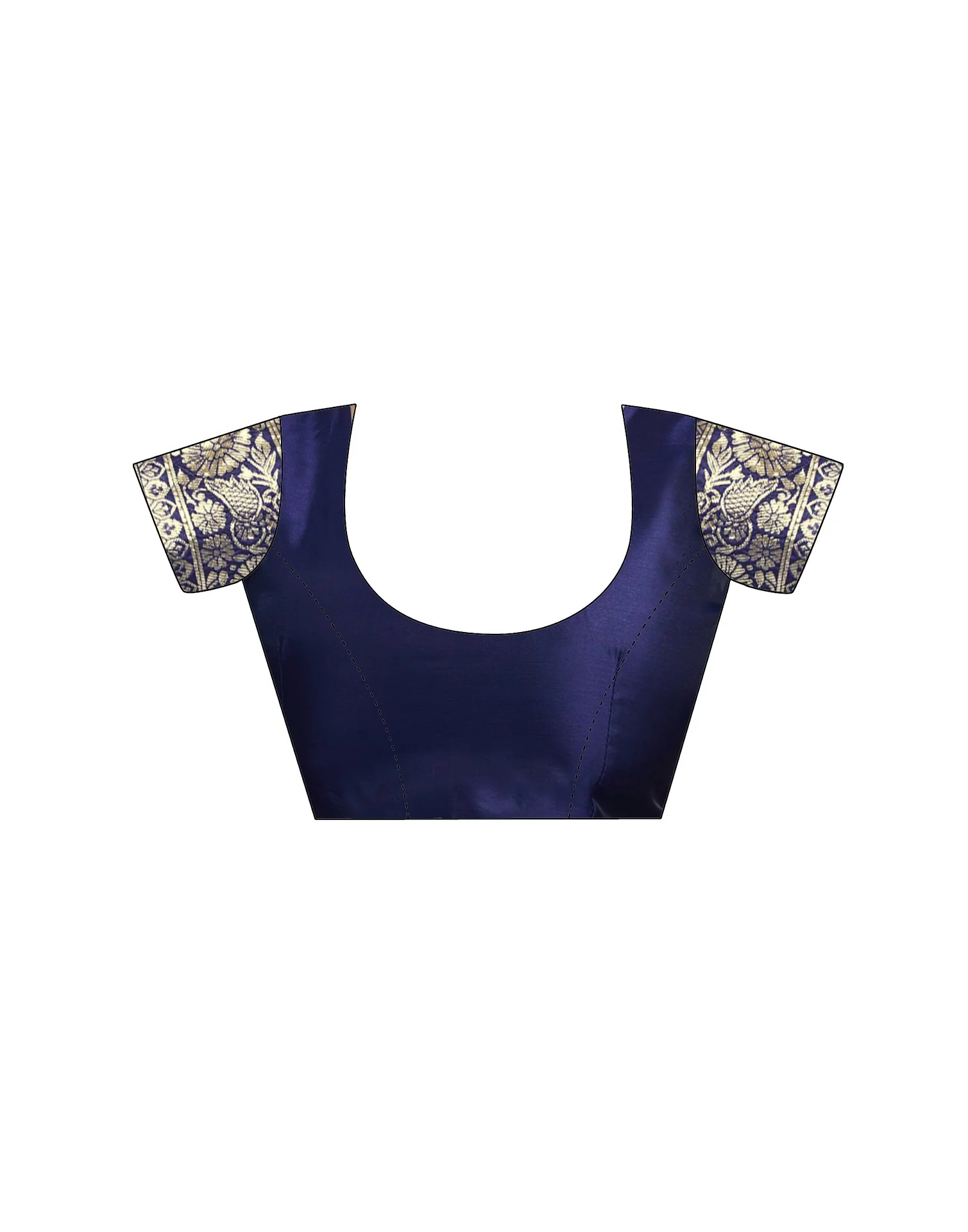 Blue Silk Woven Banarasi Saree - Image 9