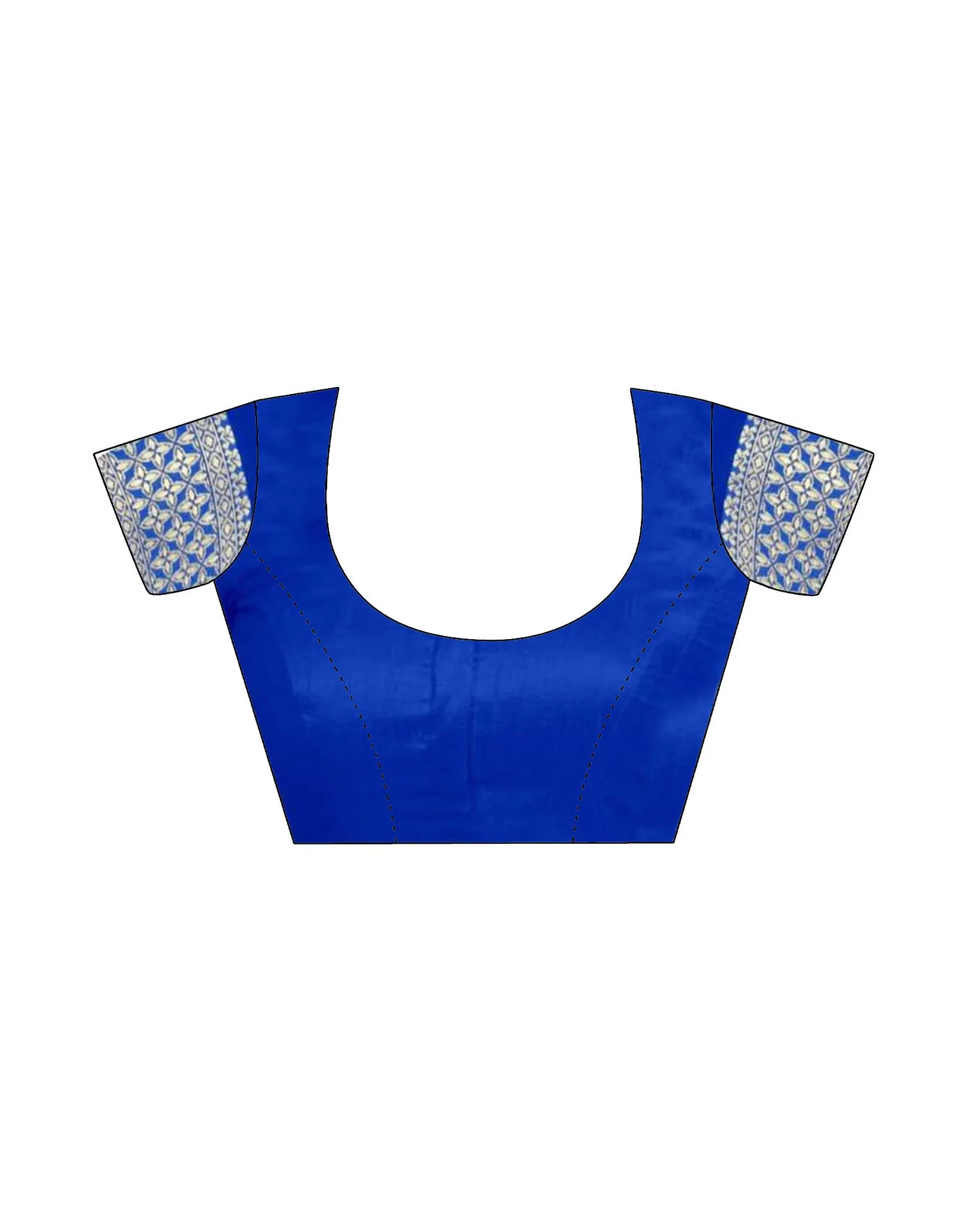 Blue Silk Woven Banarasi Saree - Image 7