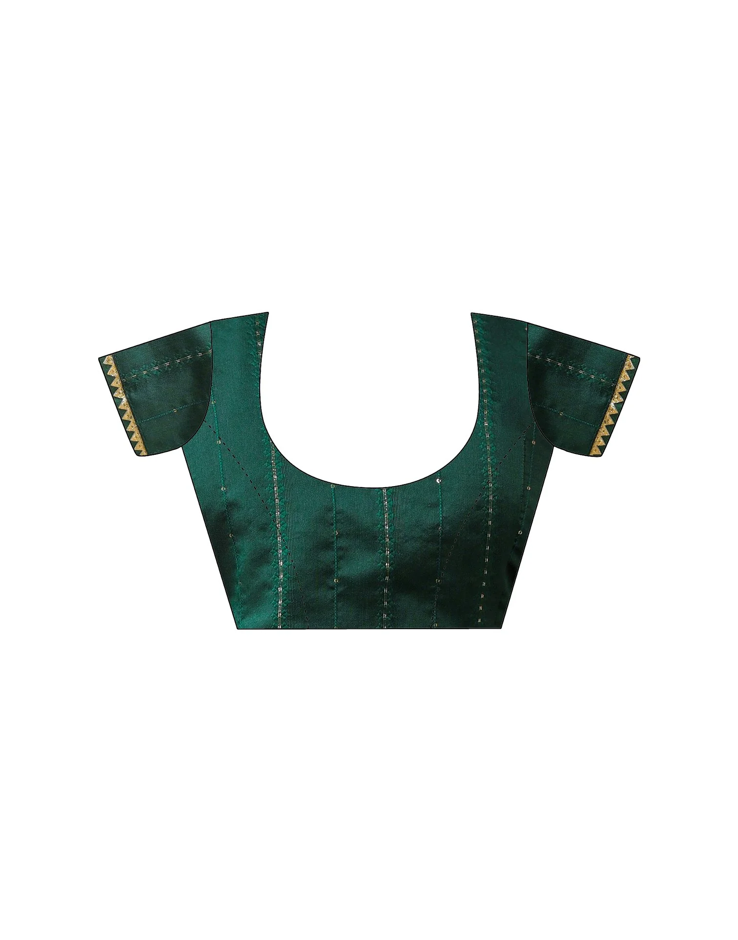 Bottle Green Georgette Printed Bandhani Saree - Image 12