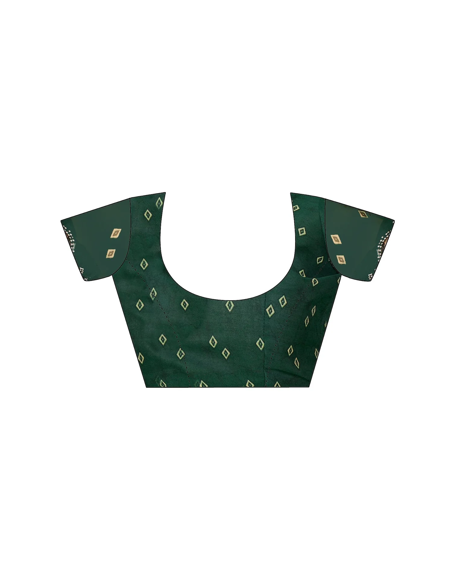 Bottle Green Georgette Printed Laheriya Saree - Image 10