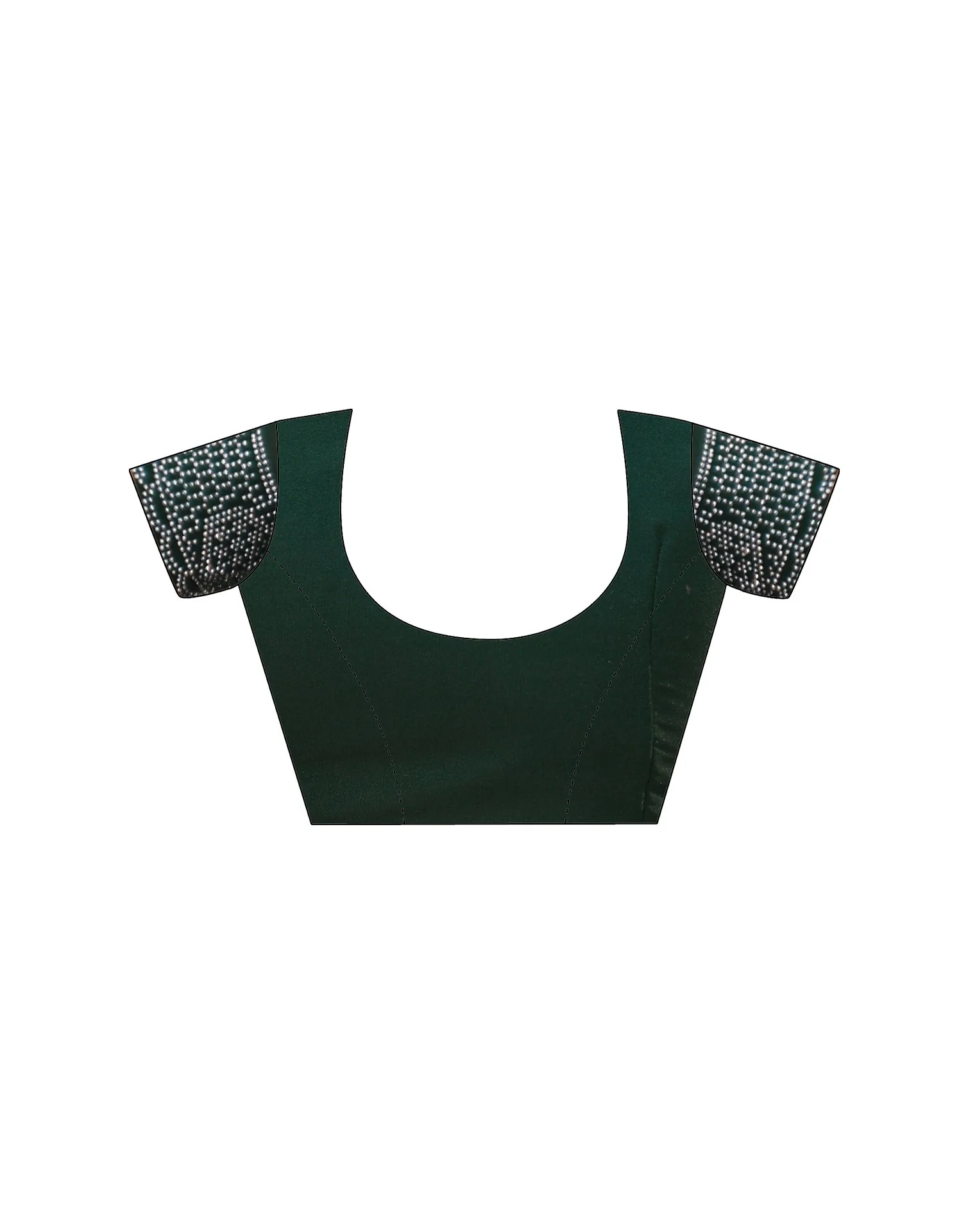 Bottle Green Shimmer Stone Work Embellished Saree - Image 14