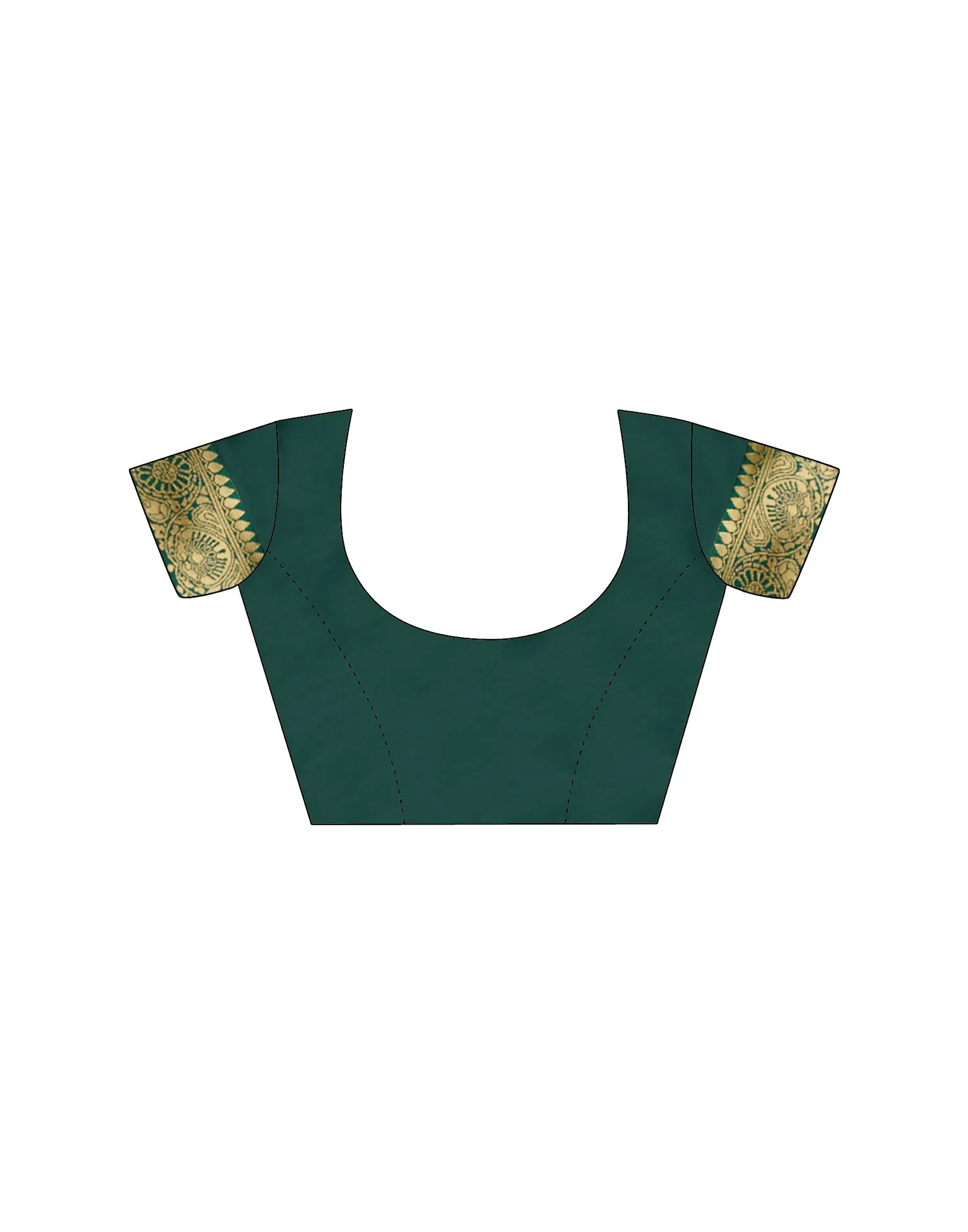Bottle Green Silk Woven Banarasi Saree - Image 12