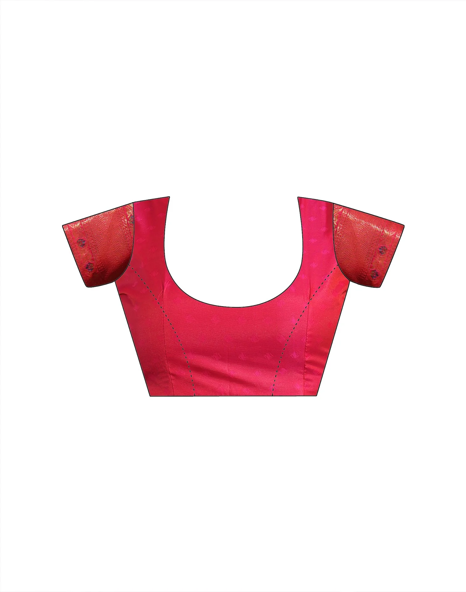 Bright Pink Silk Woven Banarasi Saree - Image 10
