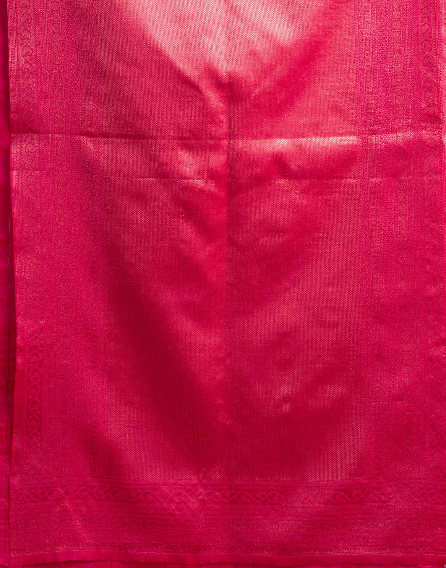 Bright Pink Silk Woven Kanjivaram Saree - Image 7