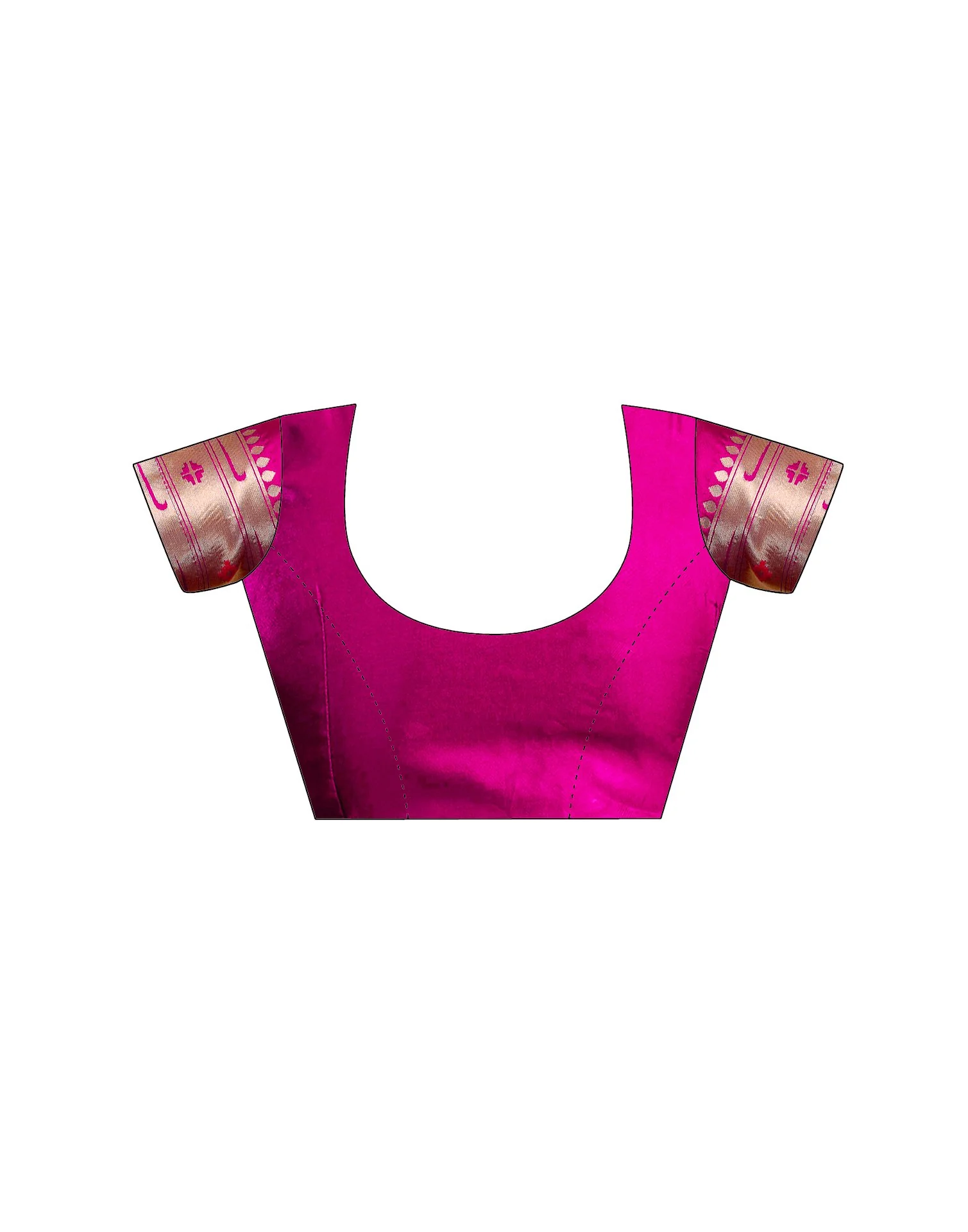 Bright Pink Silk Woven Paithani Saree - Image 11