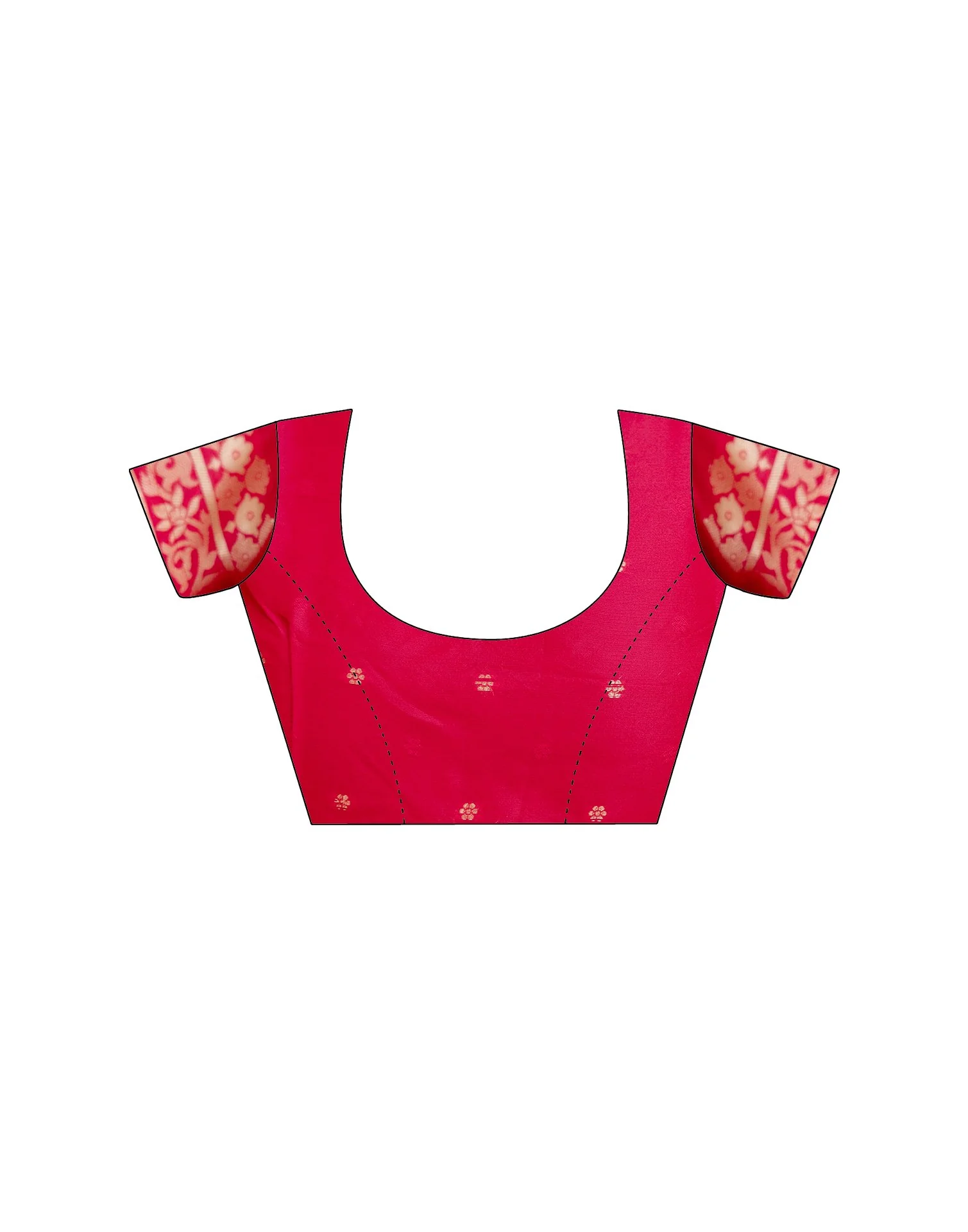 Bright Pink Silk Woven Banarasi Saree - Image 13
