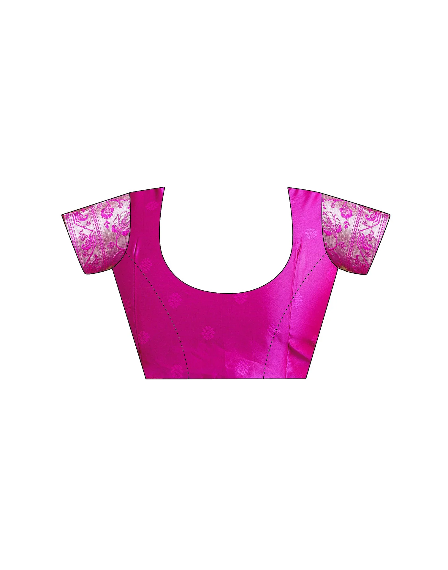 Bright Rani Pink Silk Woven Paithani Saree - Image 10
