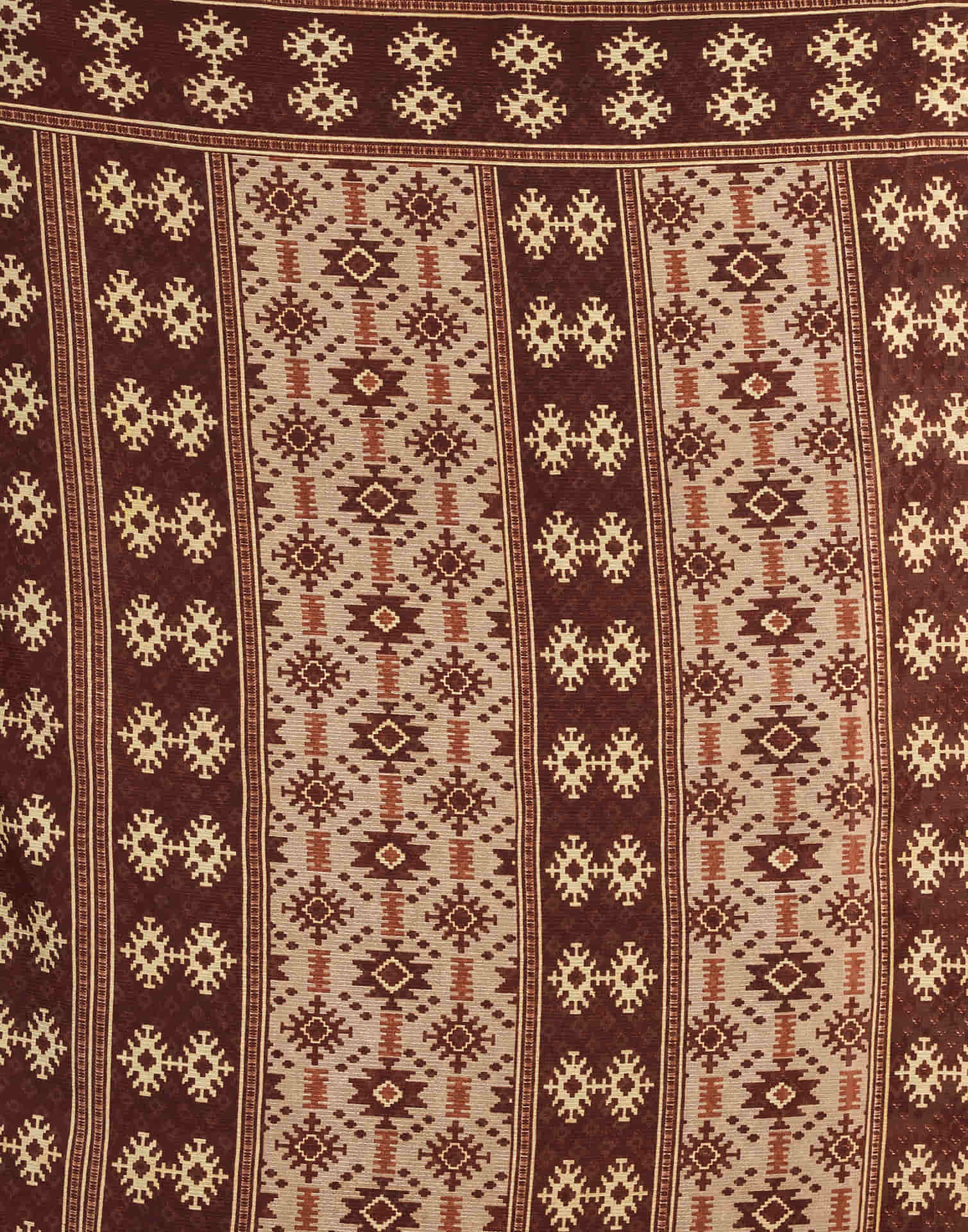 Brown Chiffon Ikkat Printed Saree - Image 7